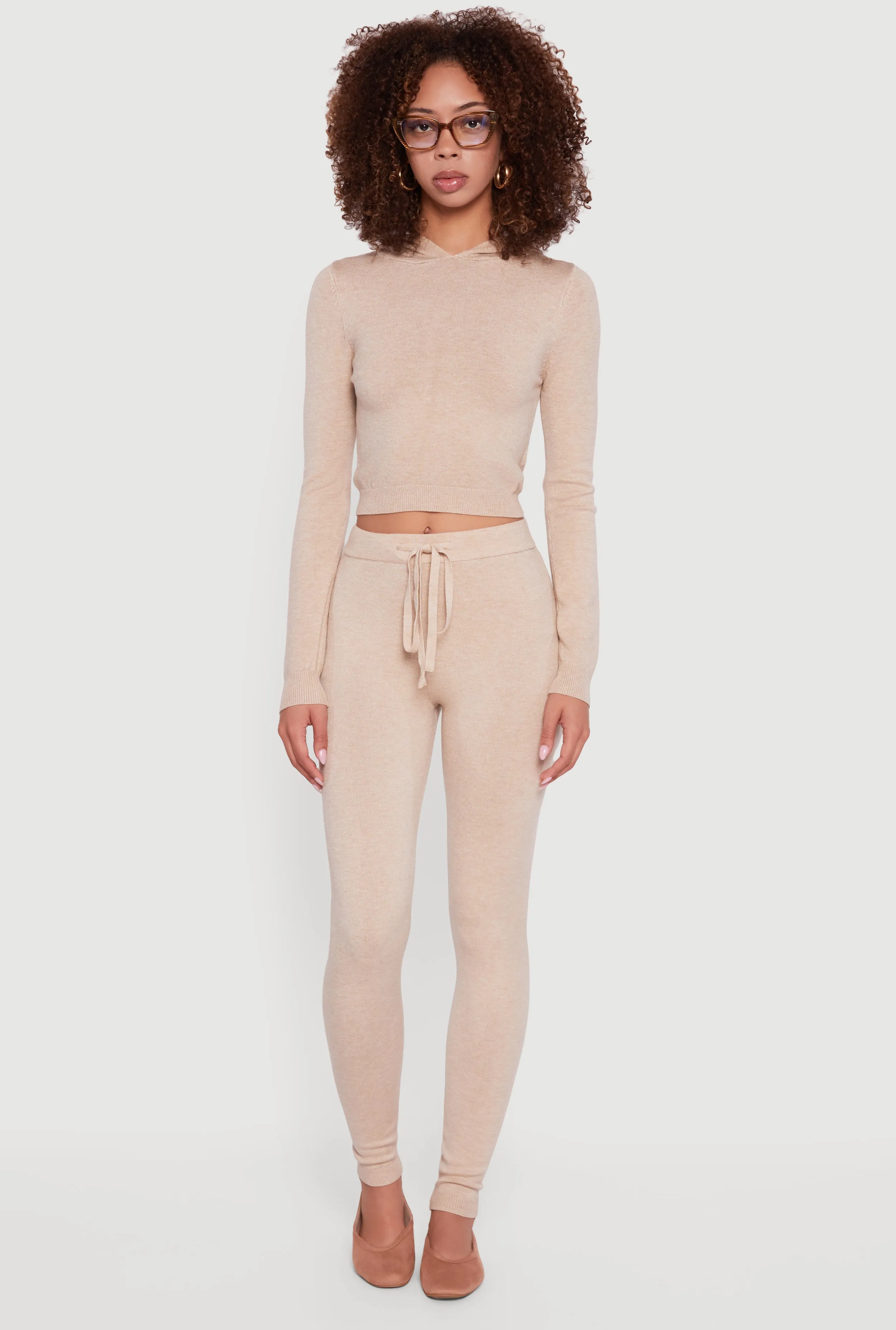 Long Sleeve Cropped Pullover Hooded Sweater sold by Rainbow product image thumbnail 2
