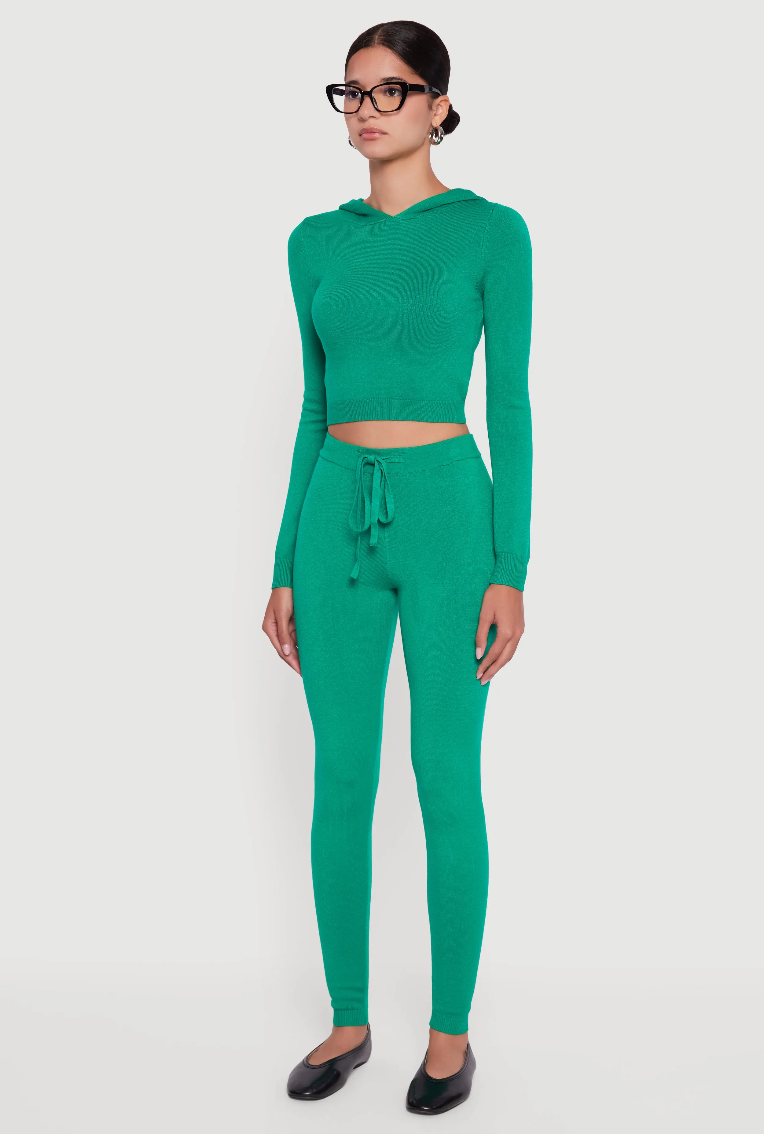 Long Sleeve Cropped Pullover Hooded Sweater sold by Rainbow product image thumbnail 5