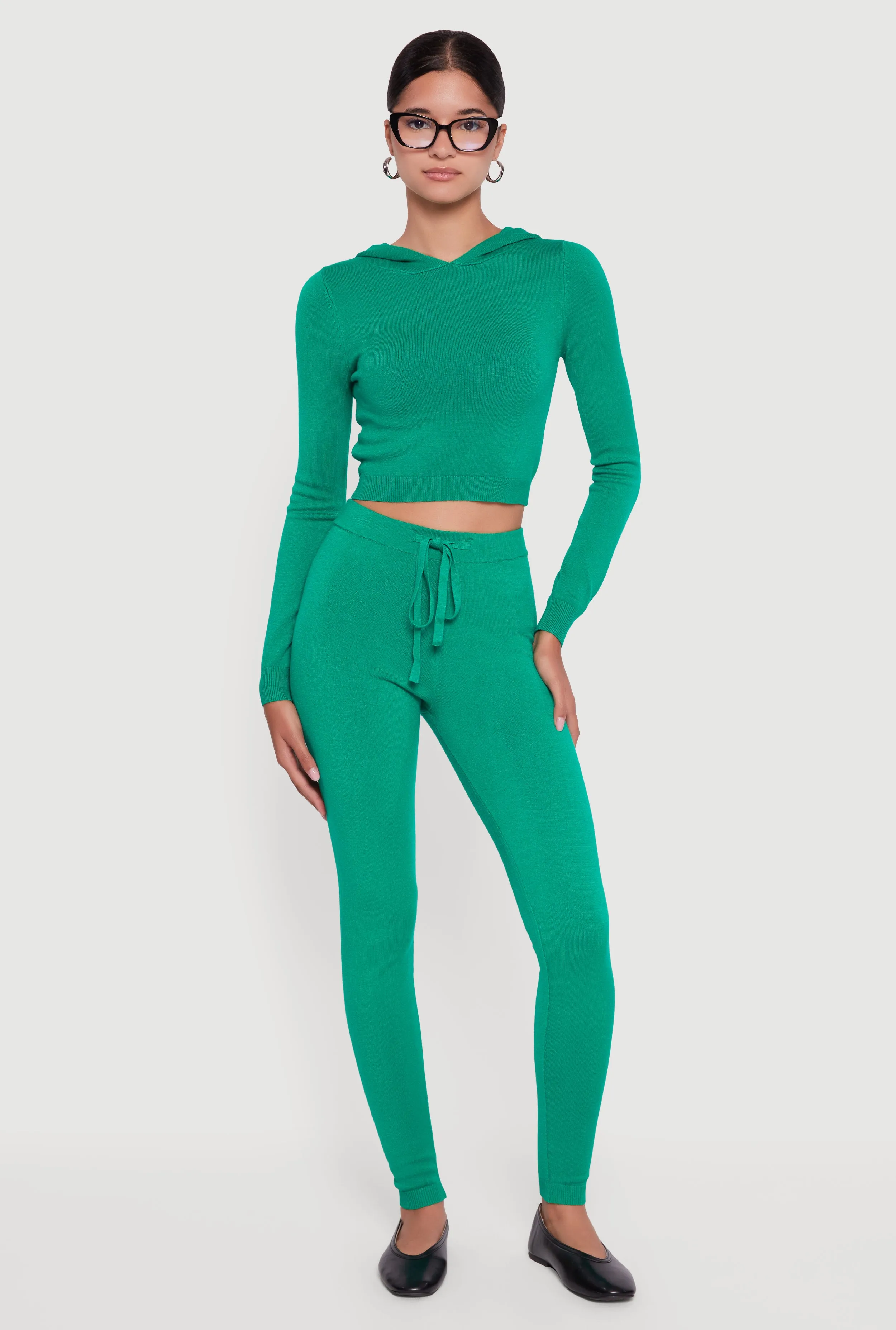 Long Sleeve Cropped Pullover Hooded Sweater sold by Rainbow product image thumbnail 2