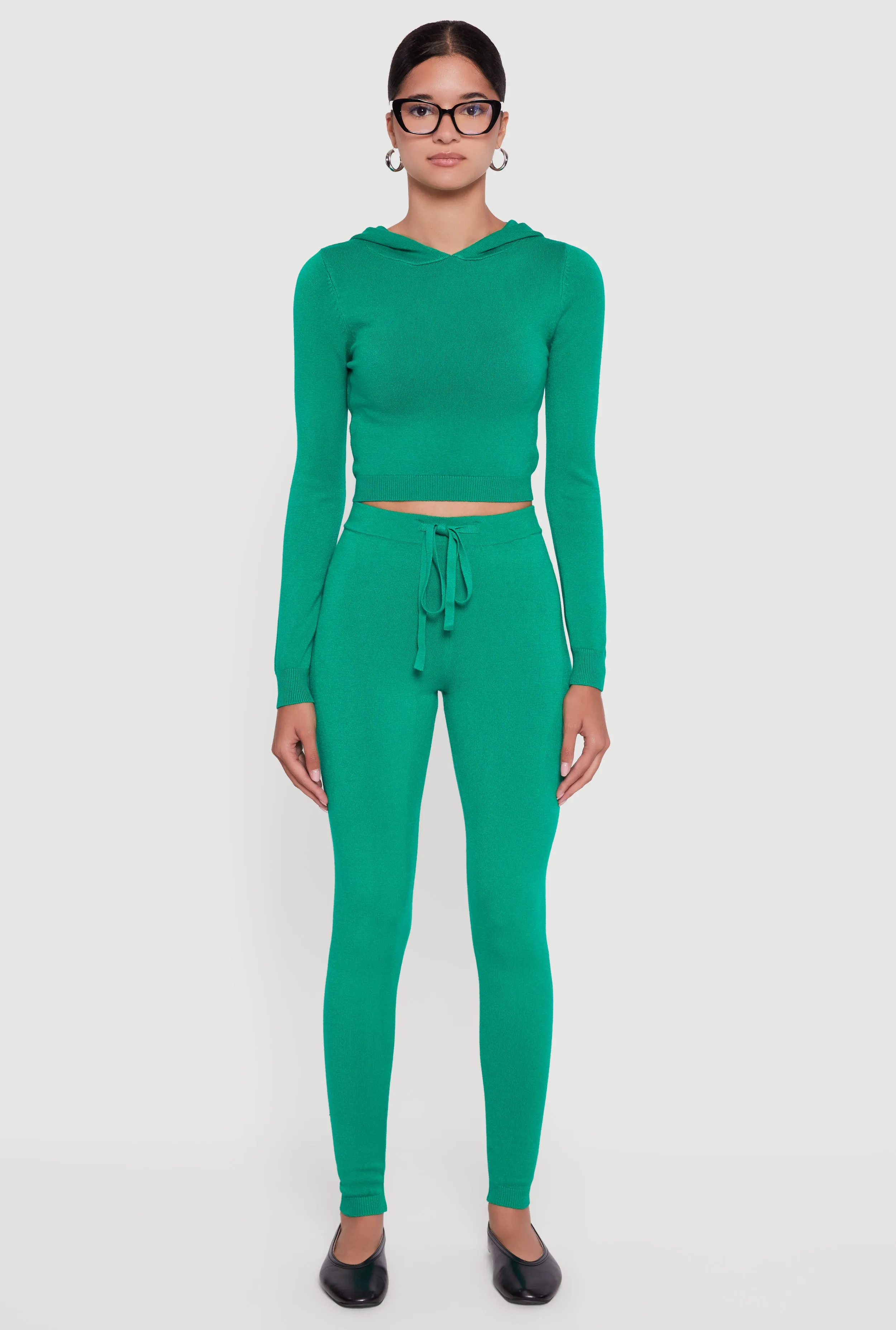 Long Sleeve Cropped Pullover Hooded Sweater sold by Rainbow product image thumbnail 3