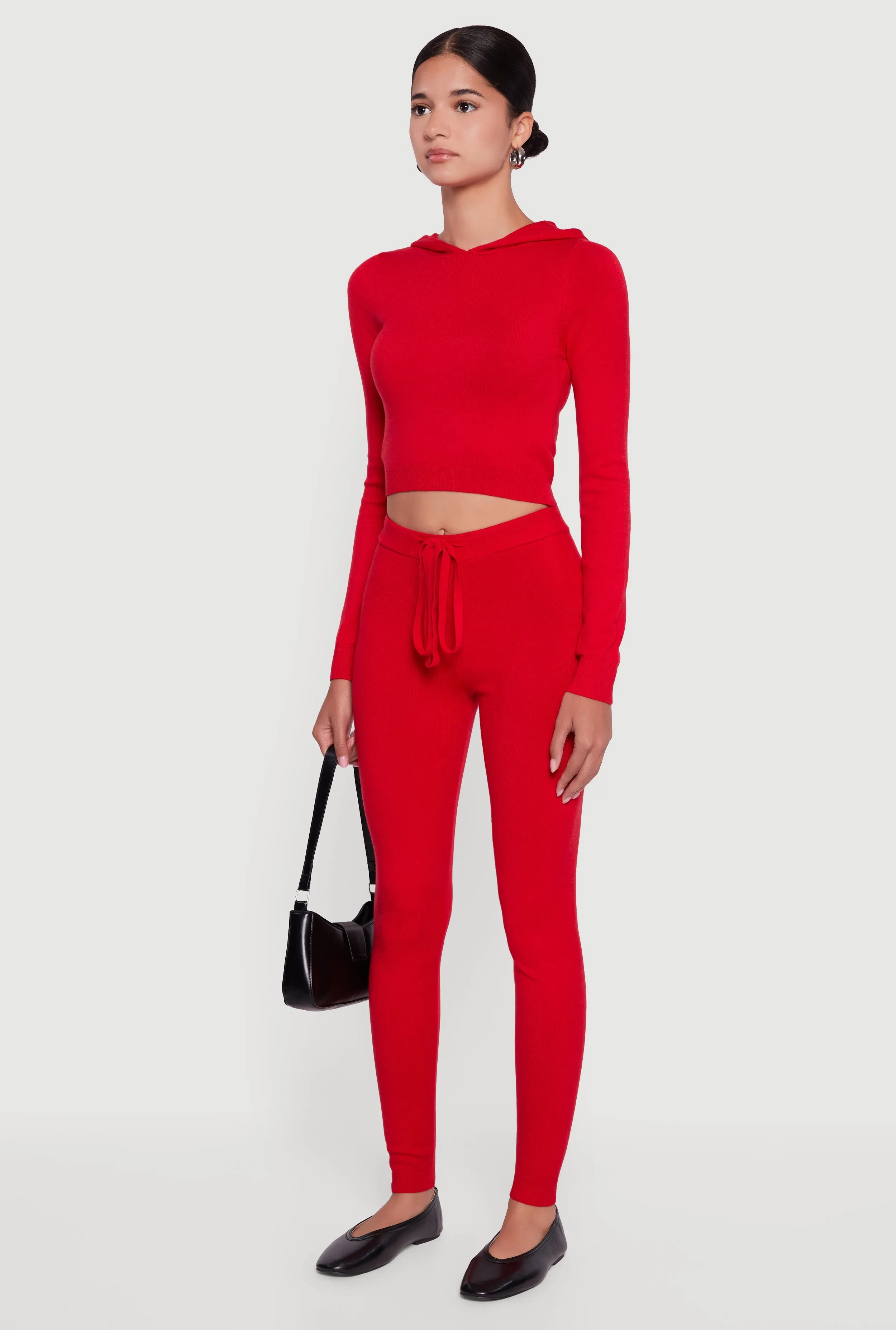Long Sleeve Cropped Pullover Hooded Sweater sold by Rainbow product image thumbnail 5