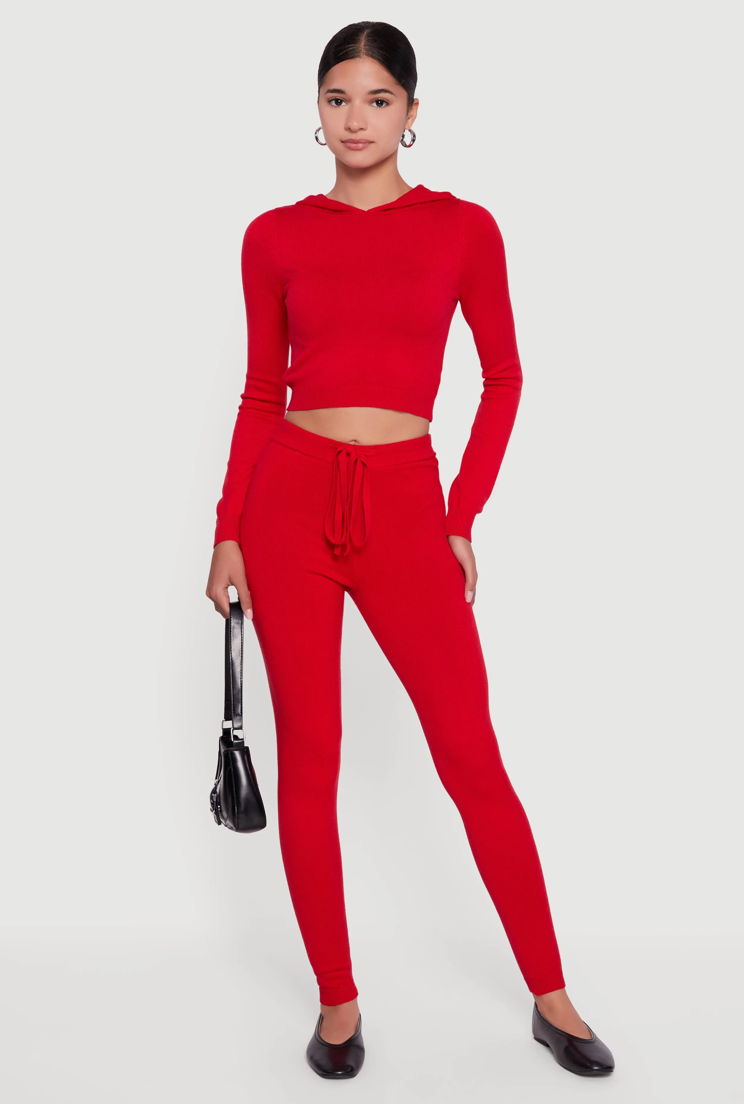 Long Sleeve Cropped Pullover Hooded Sweater sold by Rainbow product image thumbnail 2