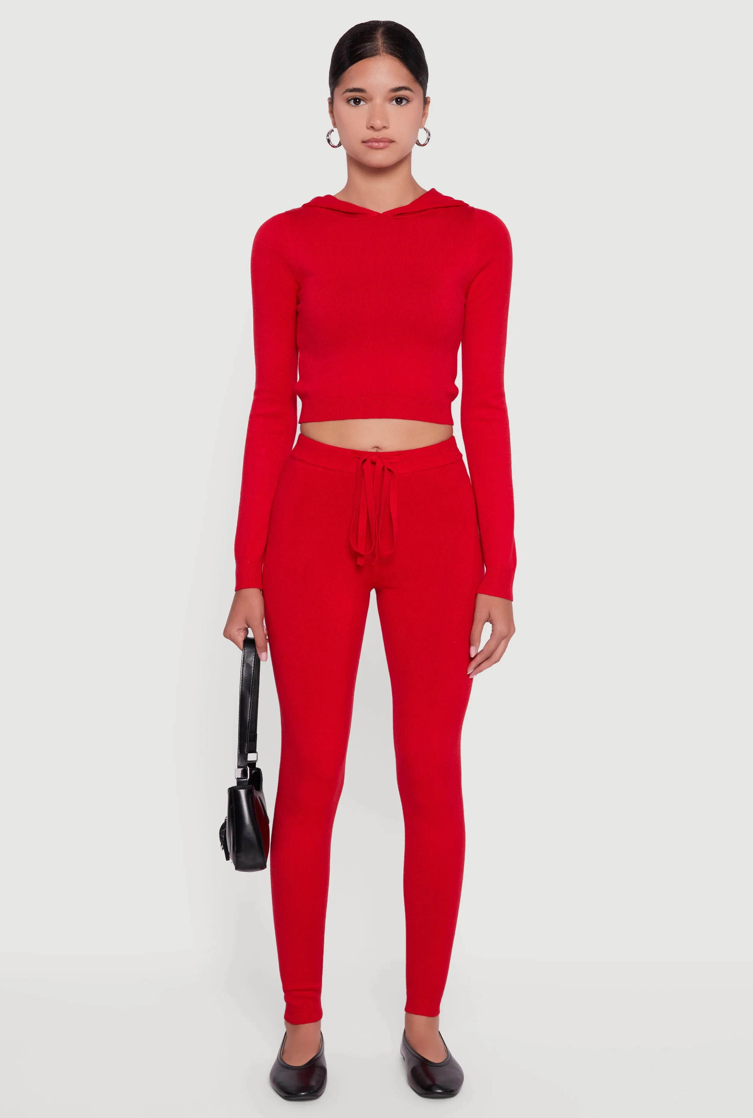 Long Sleeve Cropped Pullover Hooded Sweater sold by Rainbow product image thumbnail 3