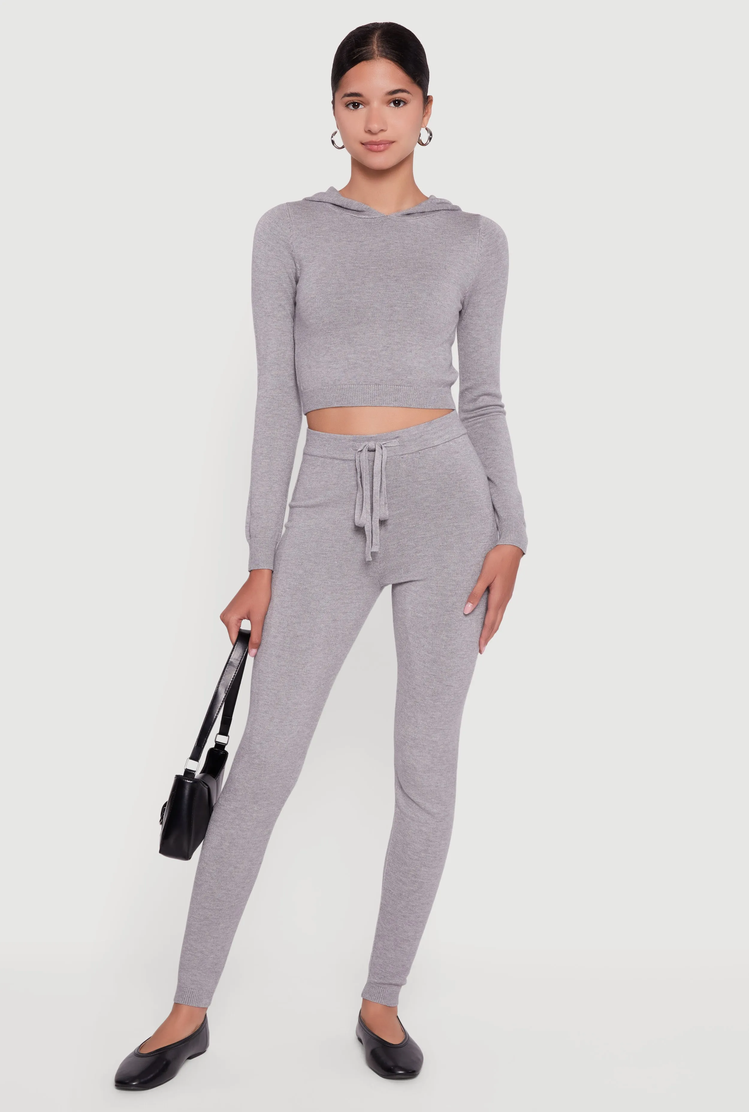 Long Sleeve Cropped Pullover Hooded Sweater sold by Rainbow product image thumbnail 2