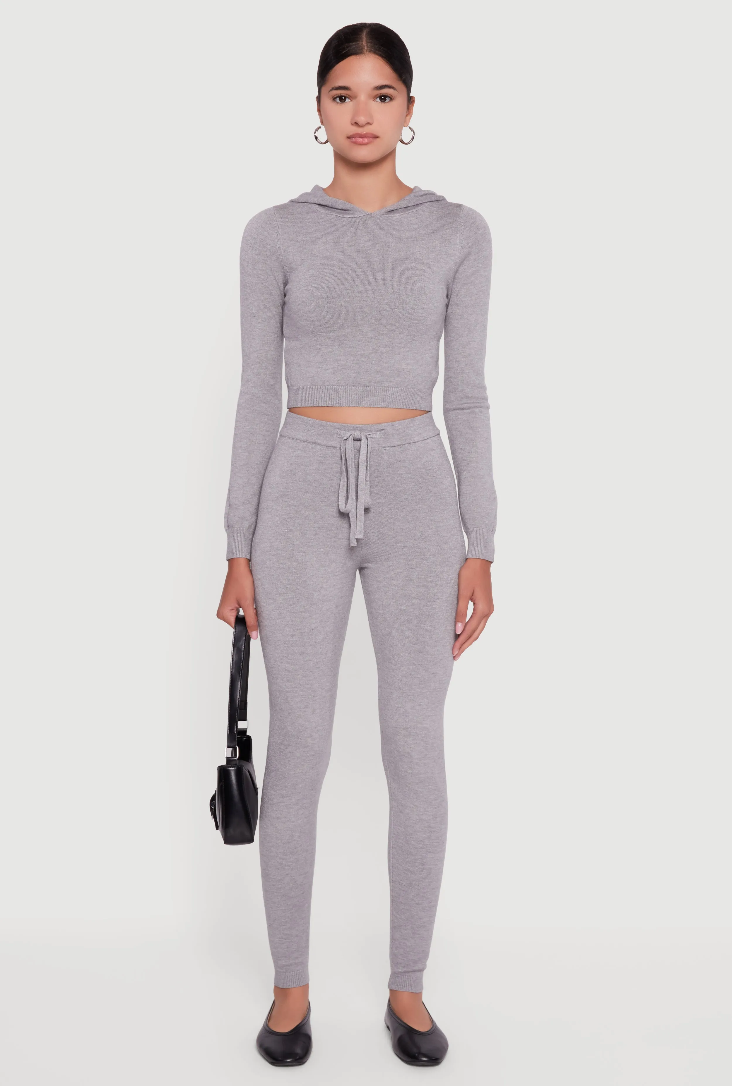 Long Sleeve Cropped Pullover Hooded Sweater sold by Rainbow product image thumbnail 3