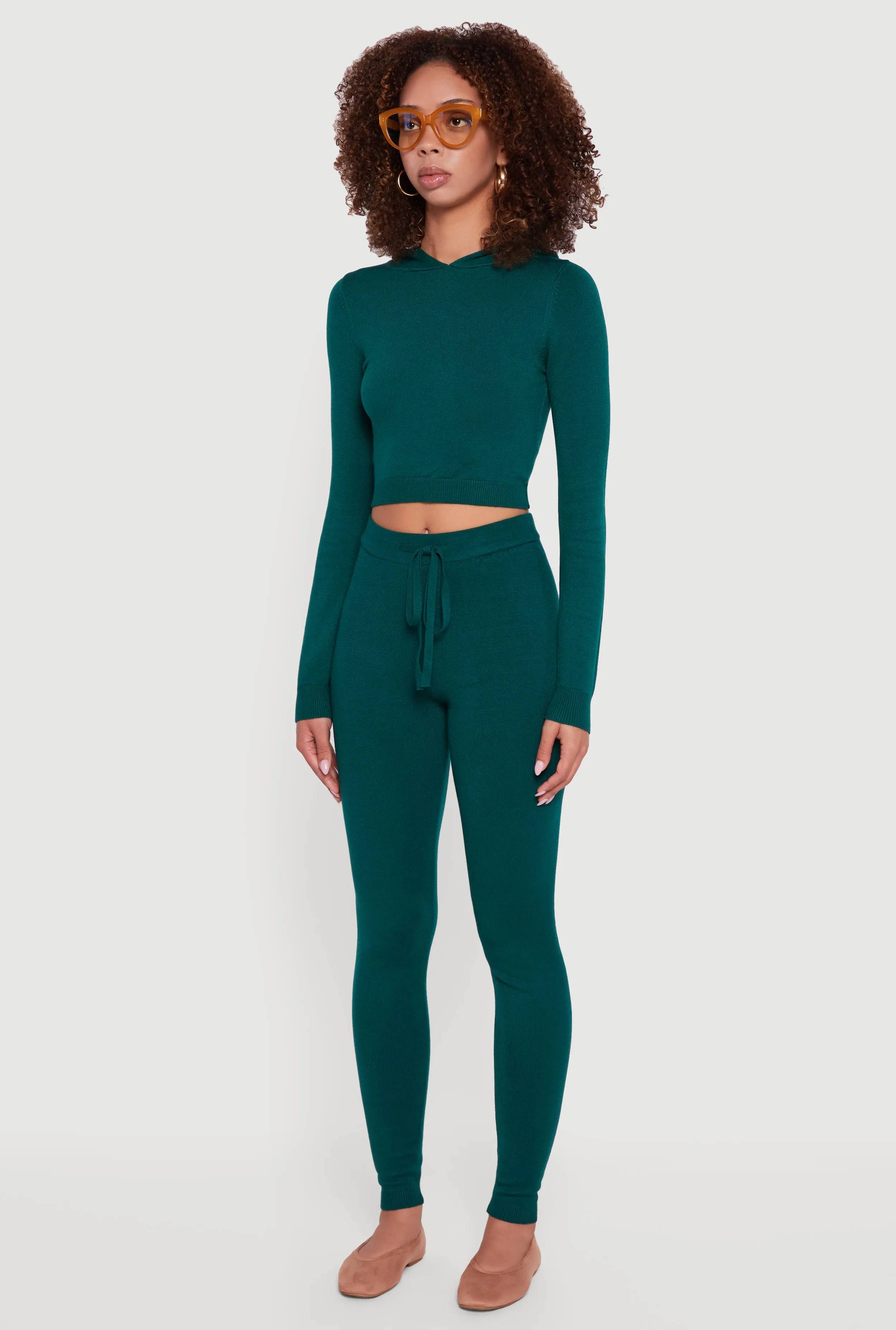 Long Sleeve Cropped Pullover Hooded Sweater sold by Rainbow product image thumbnail 5