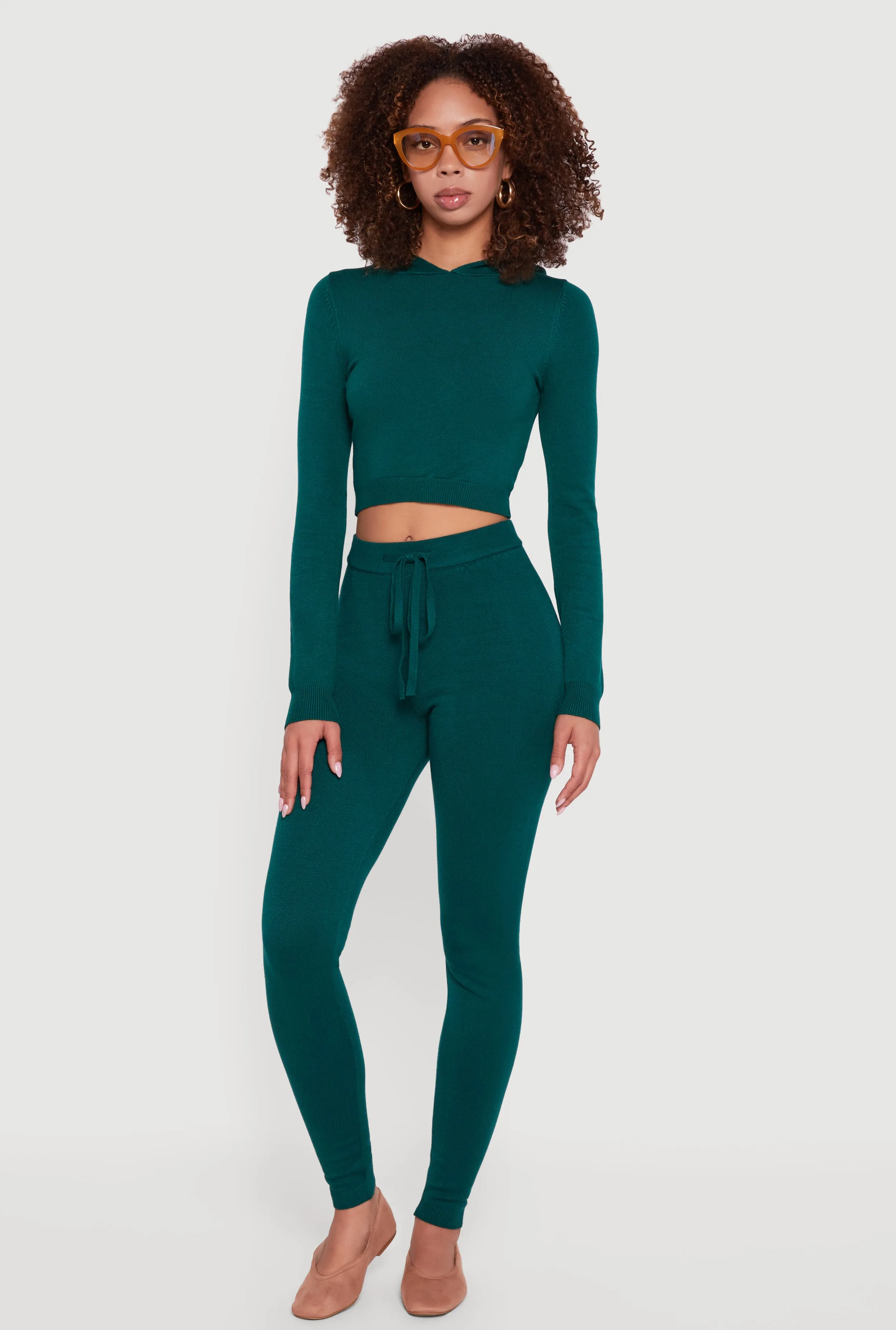 Long Sleeve Cropped Pullover Hooded Sweater sold by Rainbow product image thumbnail 2