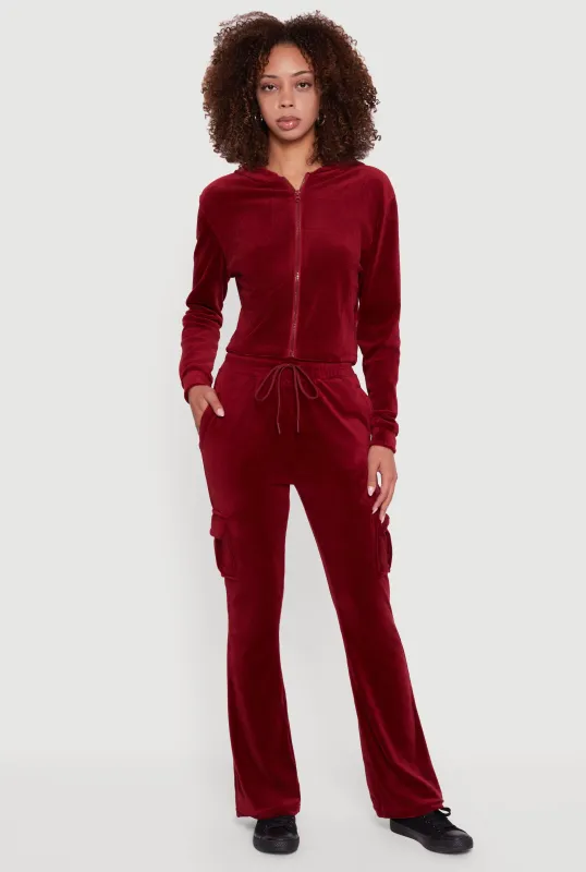 Velour Bootcut Pants with Cargo Pockets sold by Rainbow