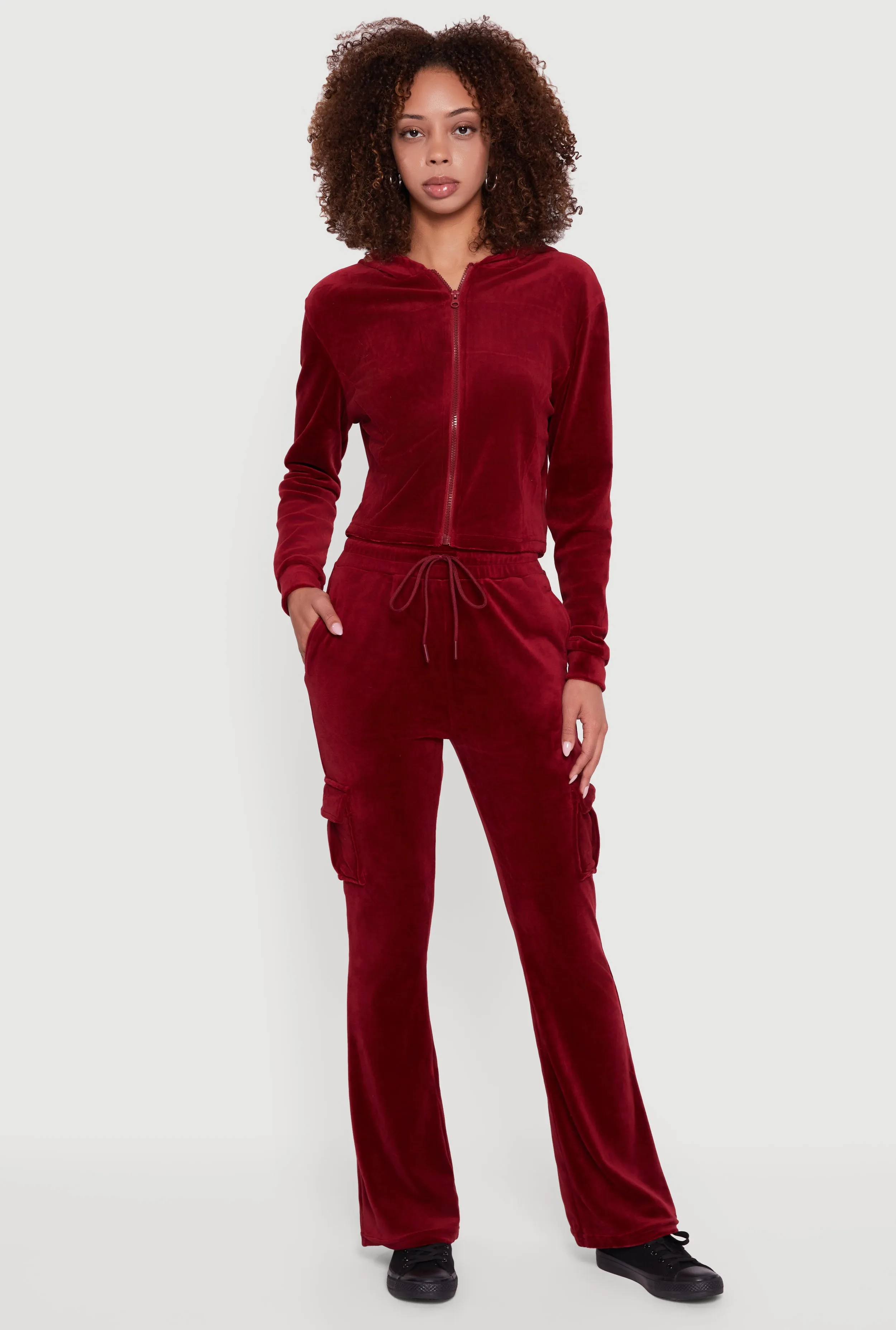 Velour Bootcut Pants with Cargo Pockets sold by Rainbow