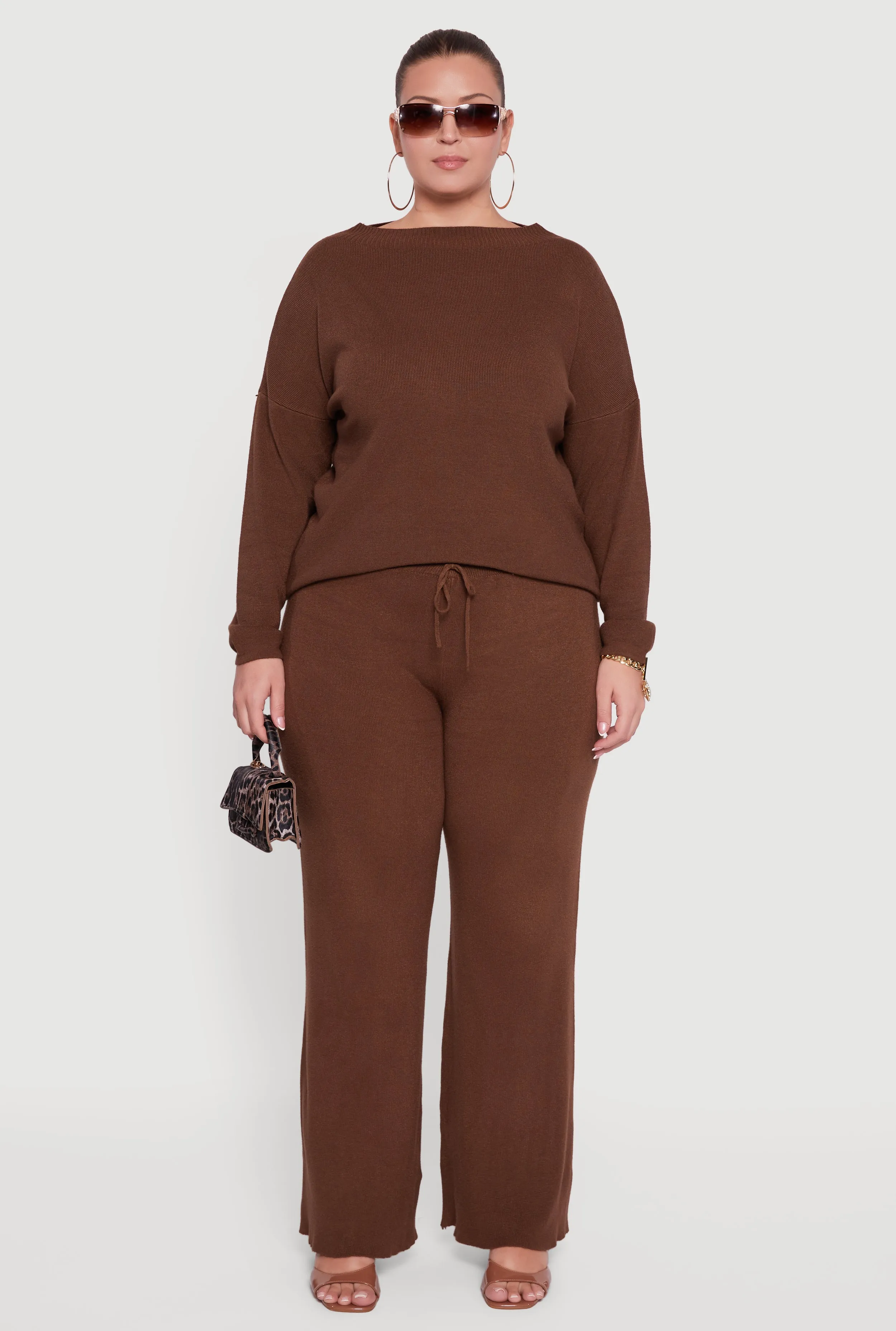 Plus Size Drawstring Detail Pull On Wide Leg Pants sold by Rainbow product image thumbnail 2