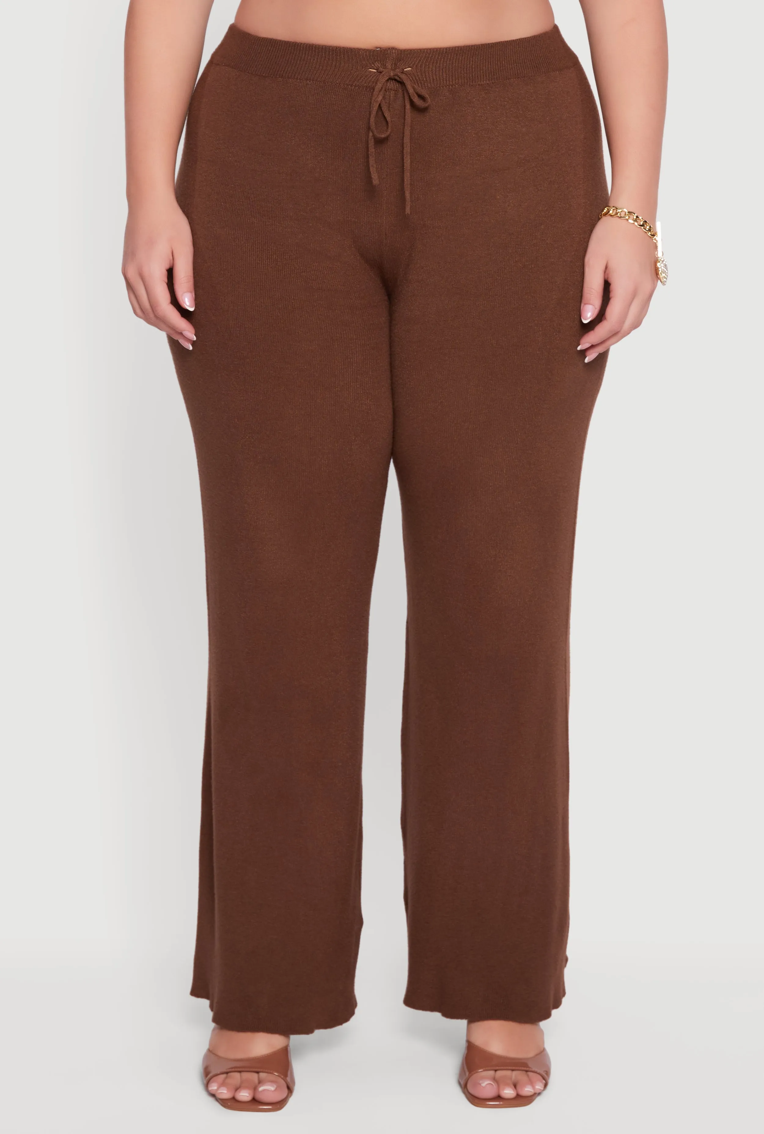 Plus Size Drawstring Detail Pull On Wide Leg Pants sold by Rainbow product image thumbnail 3