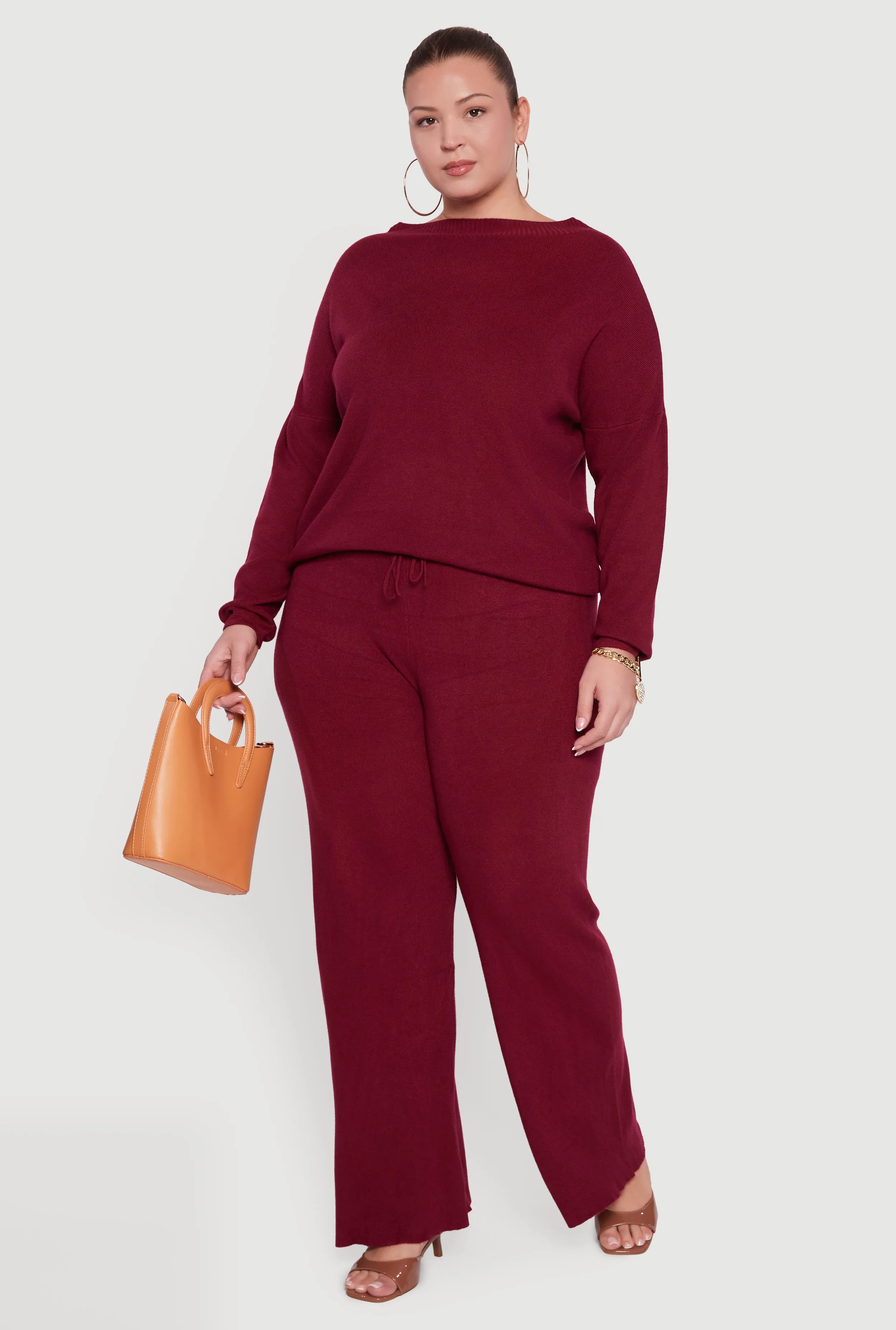 Plus Size Drawstring Detail Pull On Wide Leg Pants sold by Rainbow