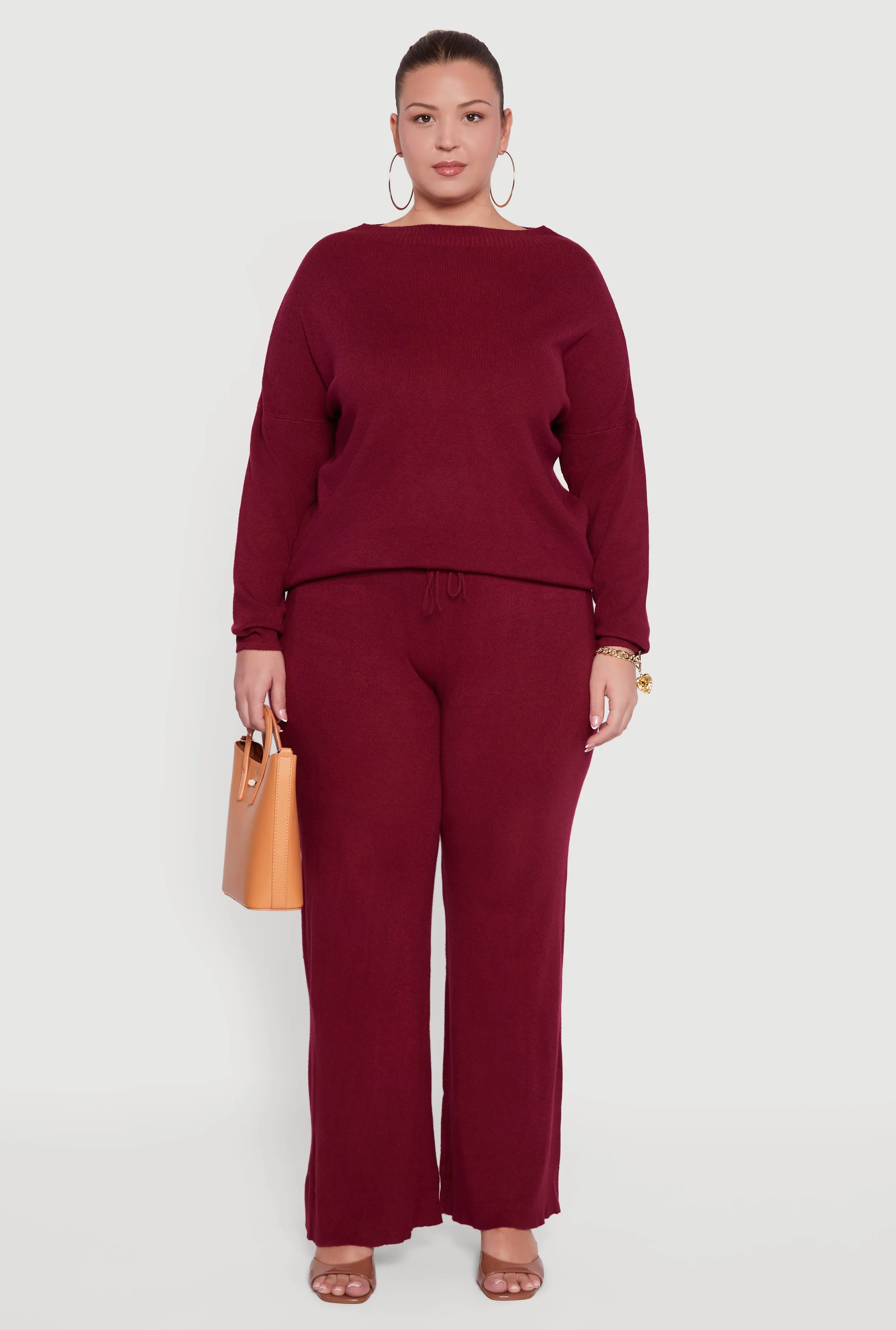 Plus Size Drawstring Detail Pull On Wide Leg Pants sold by Rainbow product image thumbnail 2