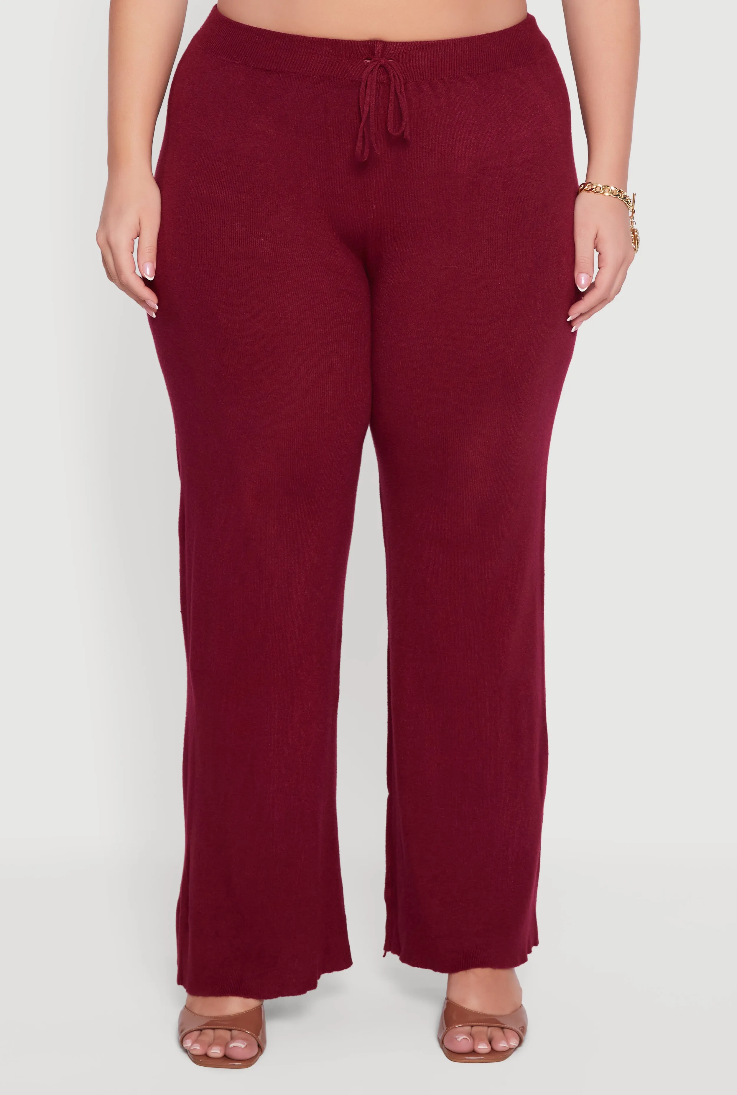 Plus Size Drawstring Detail Pull On Wide Leg Pants sold by Rainbow product image thumbnail 3