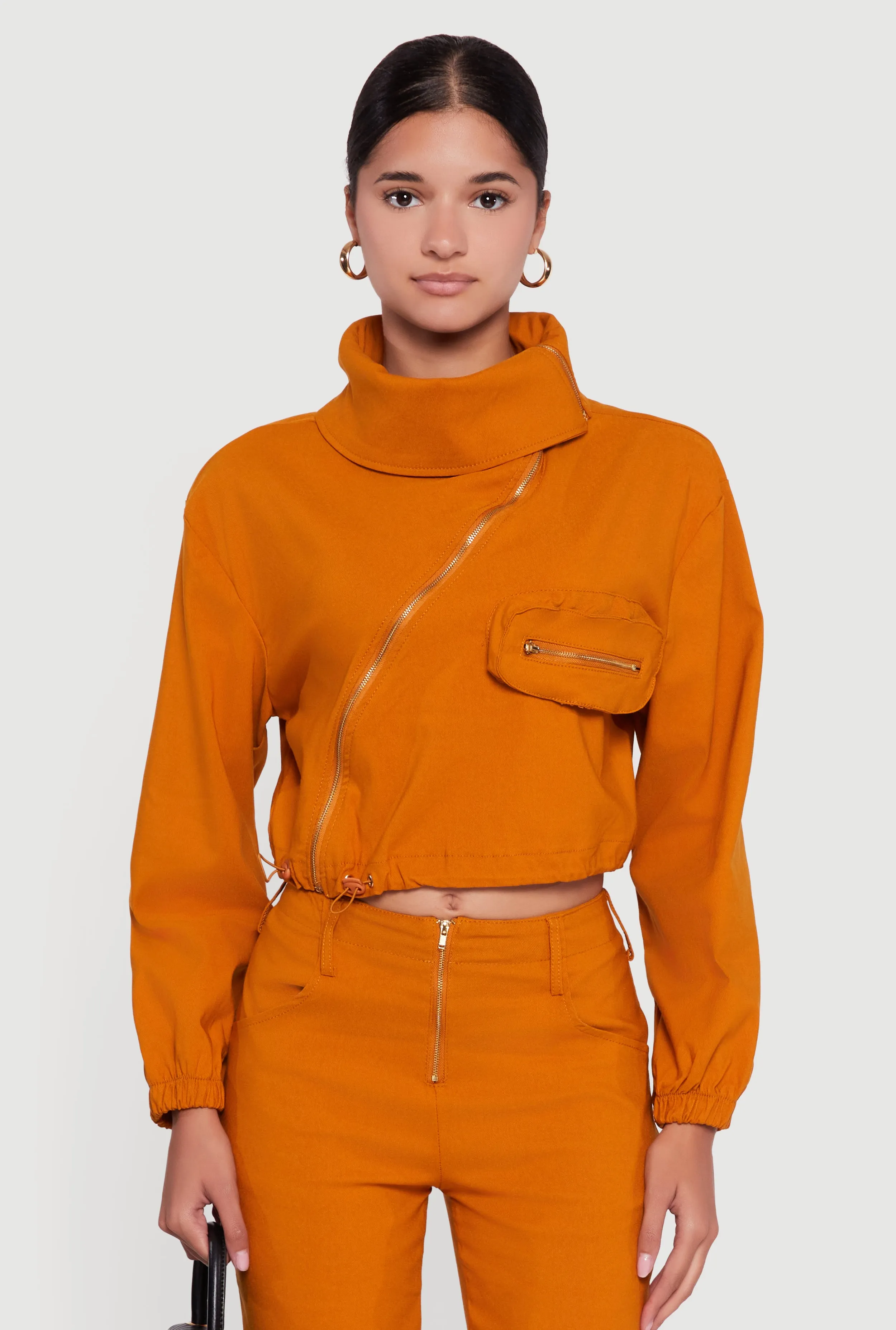 Asymmetrical Zip Front Utility Jacket sold by Rainbow