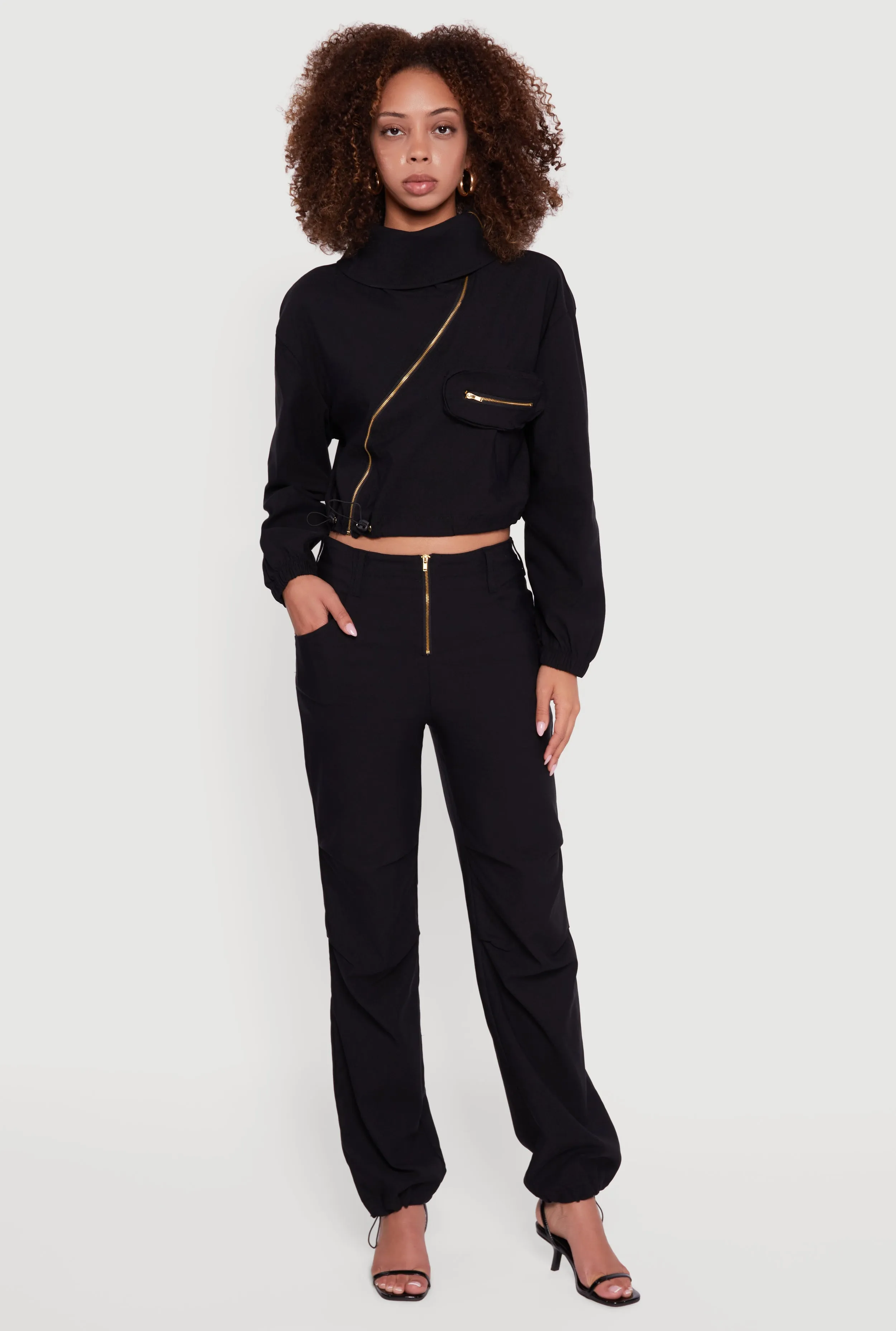 Asymmetrical Zip Front Utility Jacket sold by Rainbow