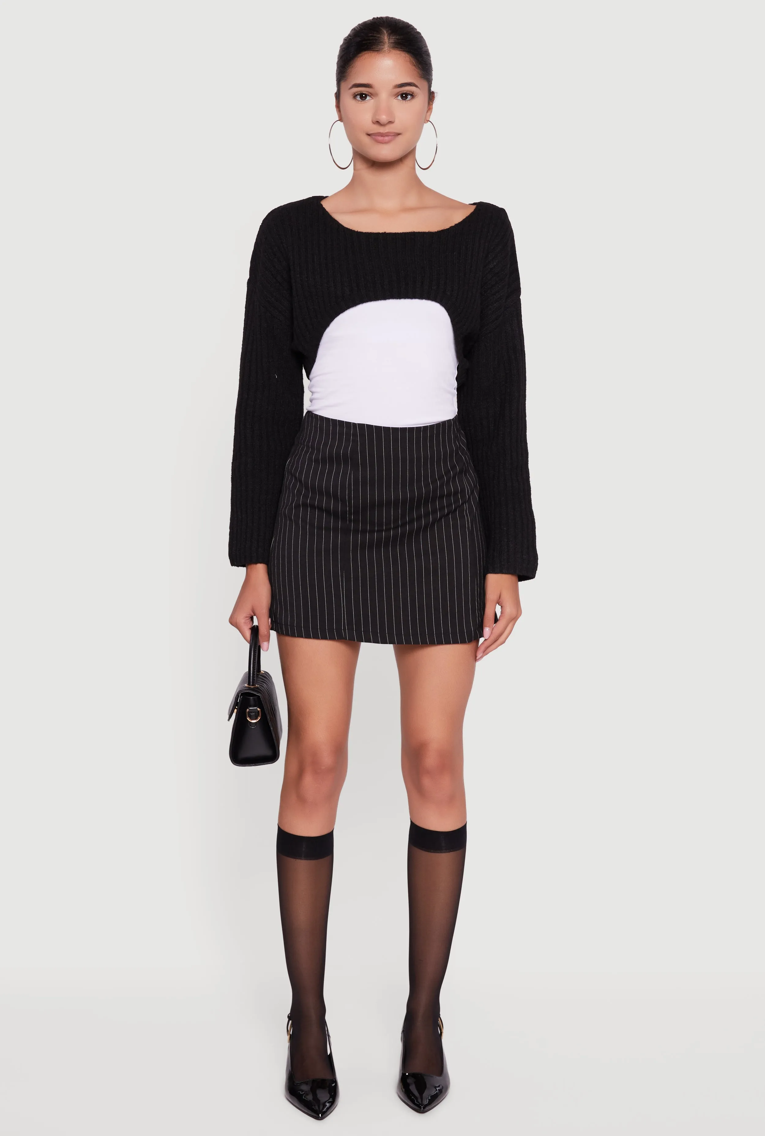 Brushed Rib Knit Boat Neck Shrug sold by Rainbow product image thumbnail 3