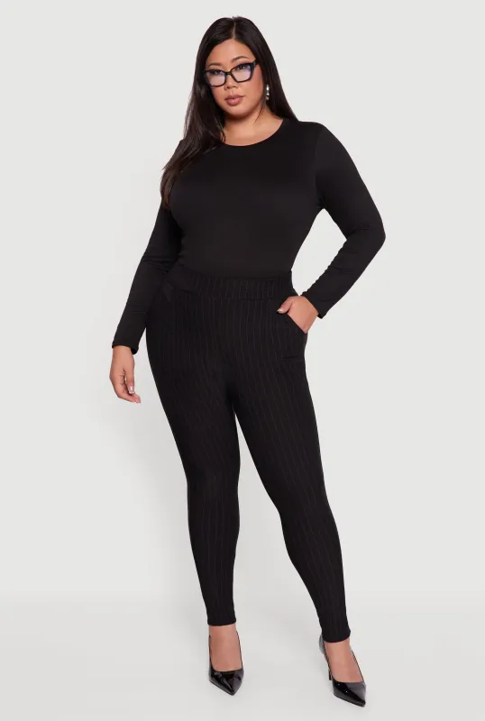 Plus Size High Waisted Windowpane Plaid Dress Pants sold by Rainbow