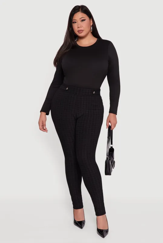 Plus Size High Waisted Plaid Scuba Dress Pants sold by Rainbow