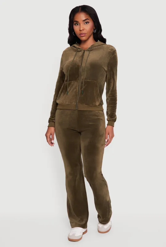 Velour Pull On Flare Sweatpants sold by Rainbow