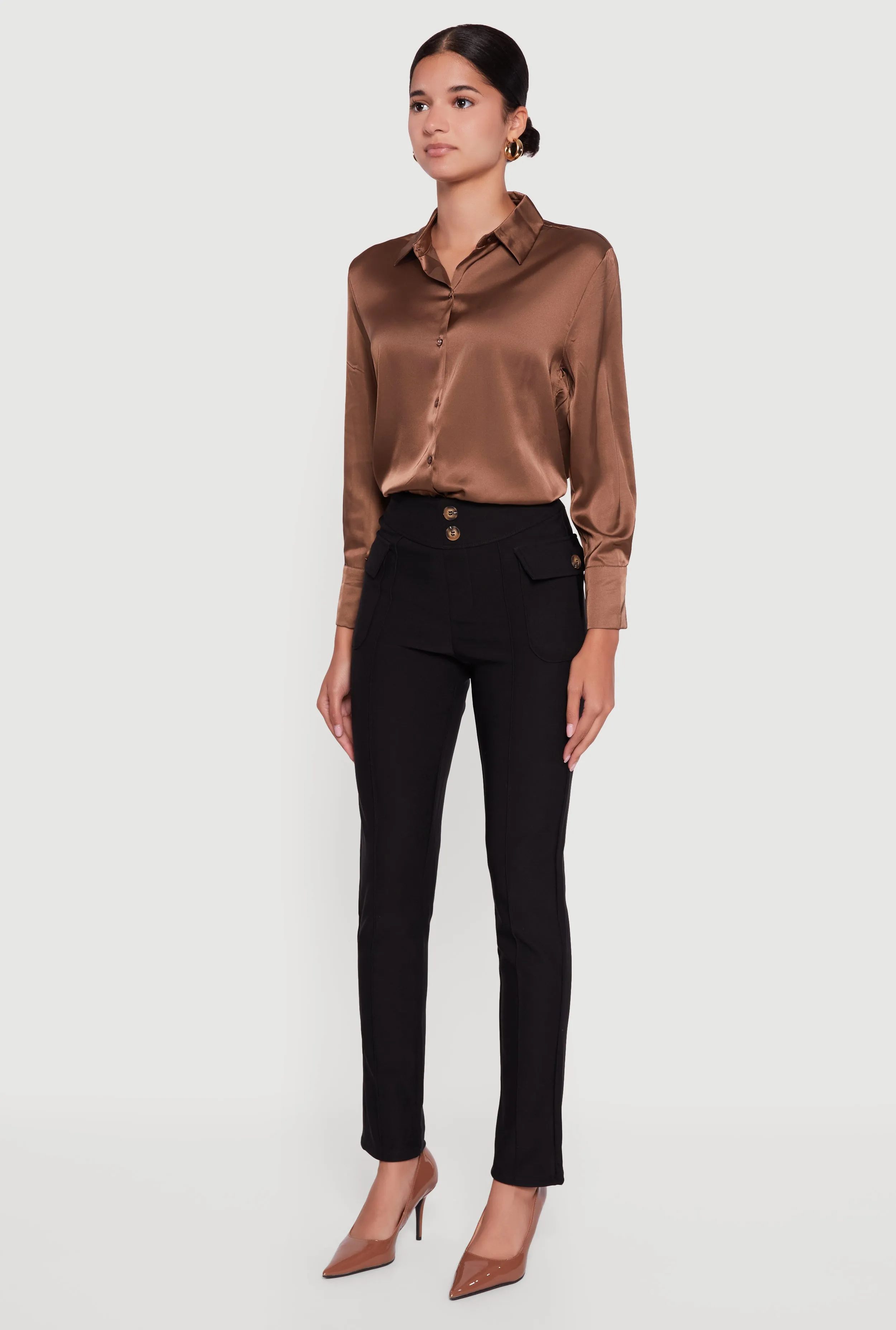 Slim Leg Scuba Dress Pants with Cargo Pockets sold by Rainbow product image thumbnail 3