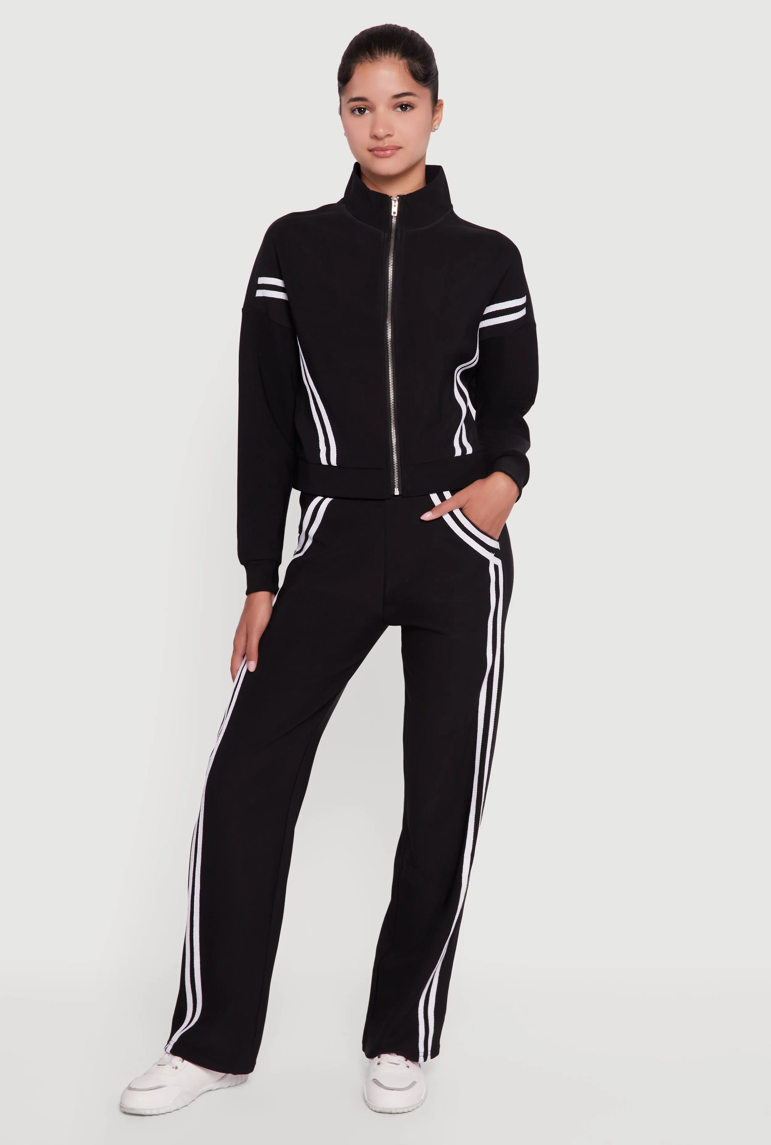 Varsity Stripe Detail Pull On Track Pants sold by Rainbow