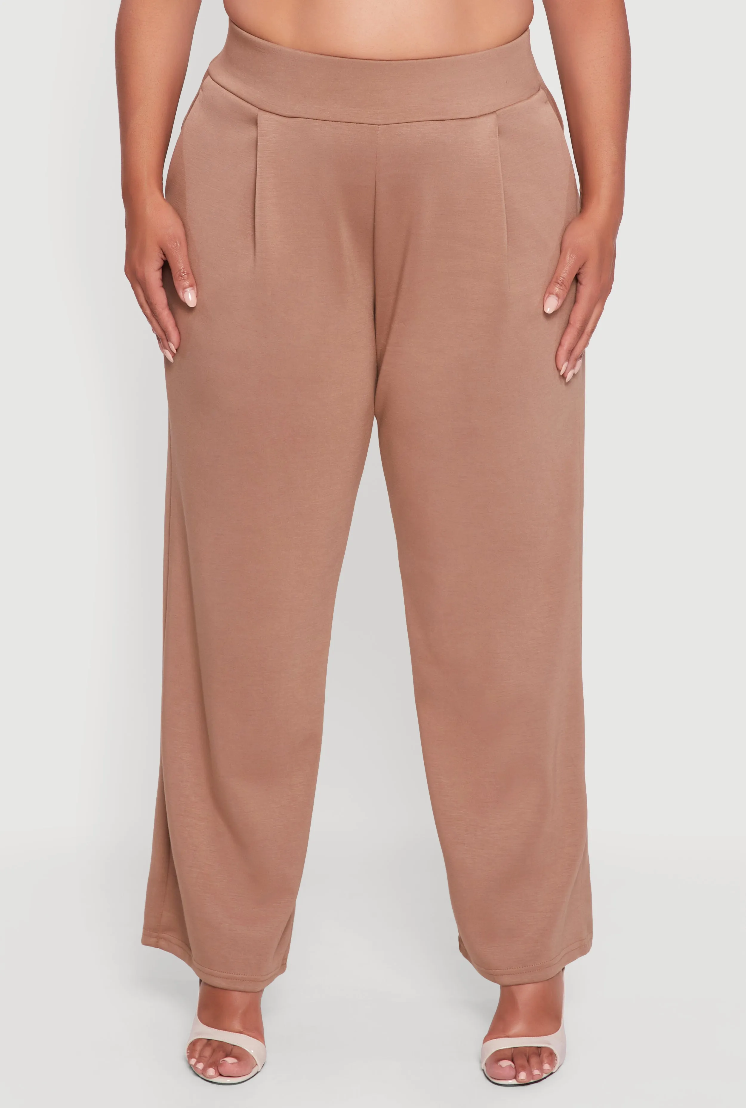 Plus Size High Waisted Wide Leg Pants with Pockets sold by Rainbow product image thumbnail 5