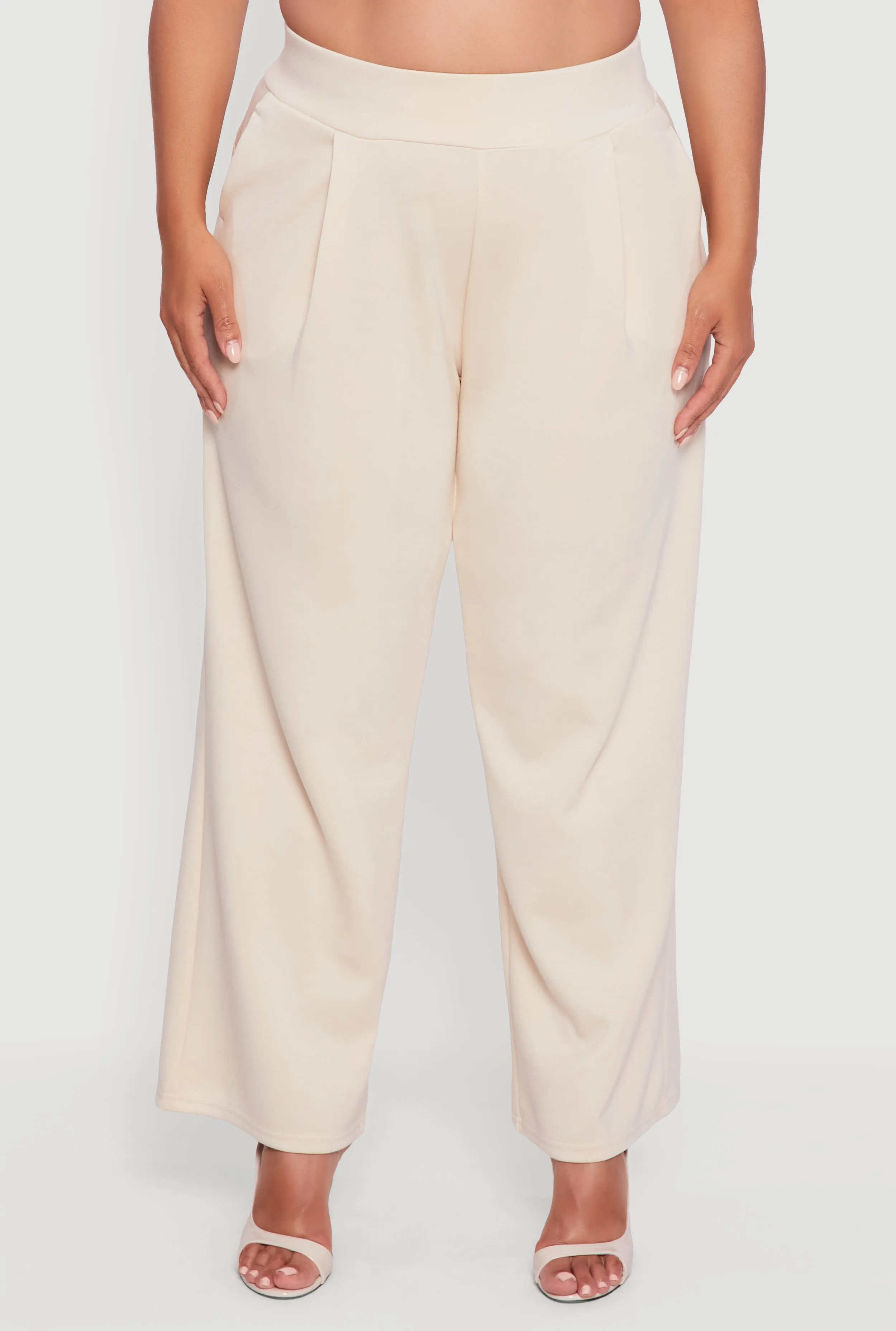 Plus Size High Waisted Wide Leg Pants with Pockets sold by Rainbow product image thumbnail 5