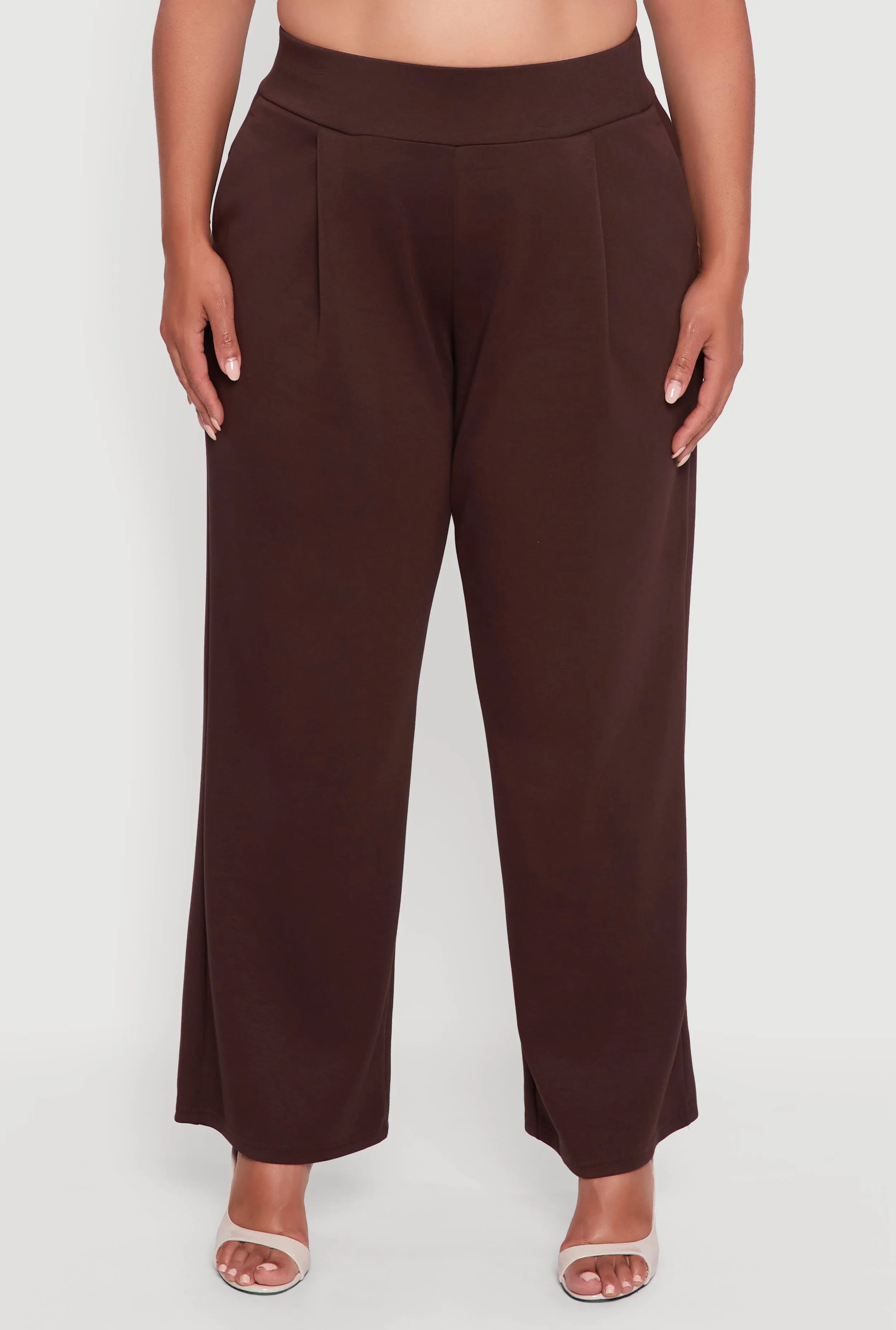 Plus Size High Waisted Wide Leg Pants with Pockets sold by Rainbow product image thumbnail 5