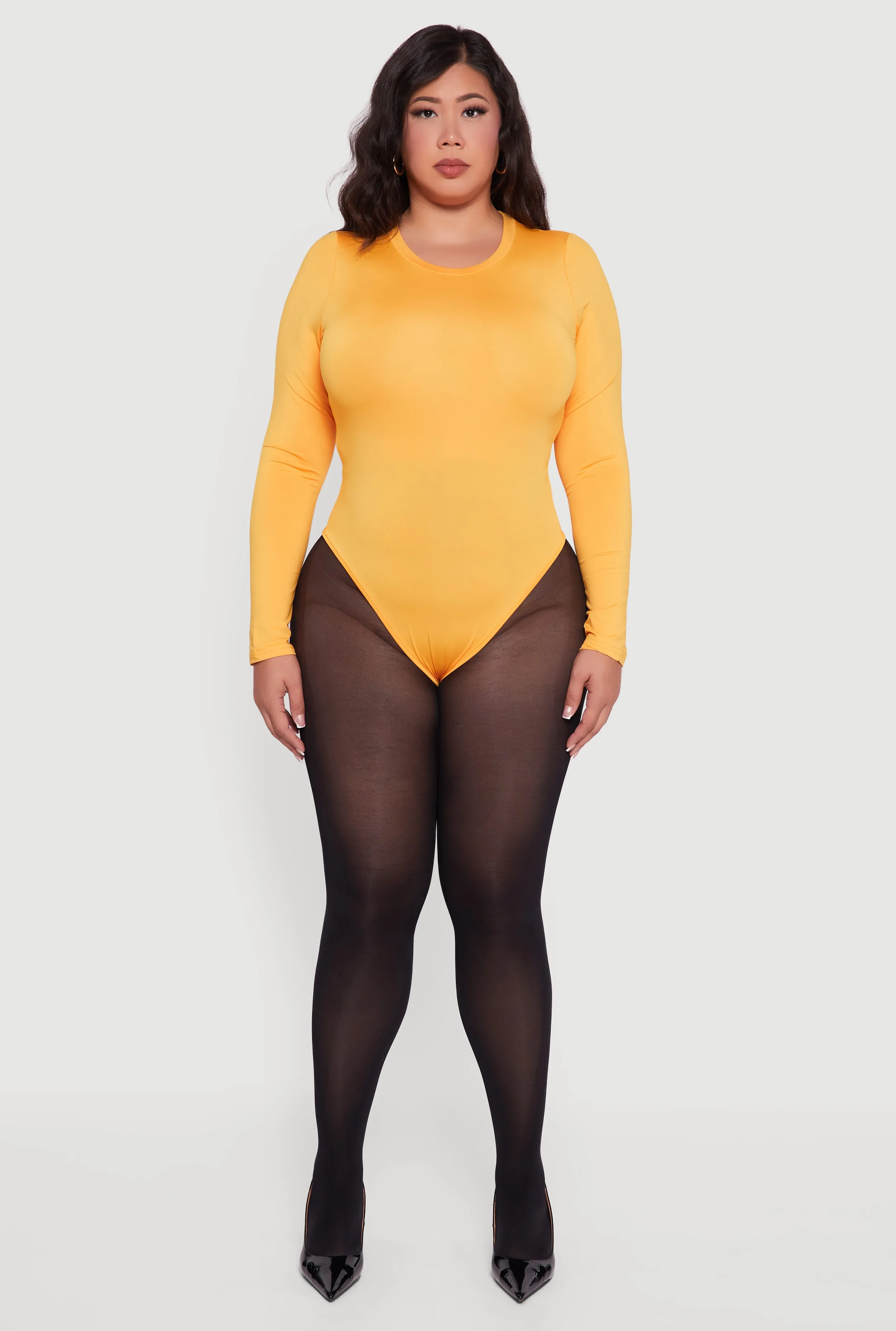 Plus Size Long Sleeve Crew Neck Bodysuit sold by Rainbow product image thumbnail 3