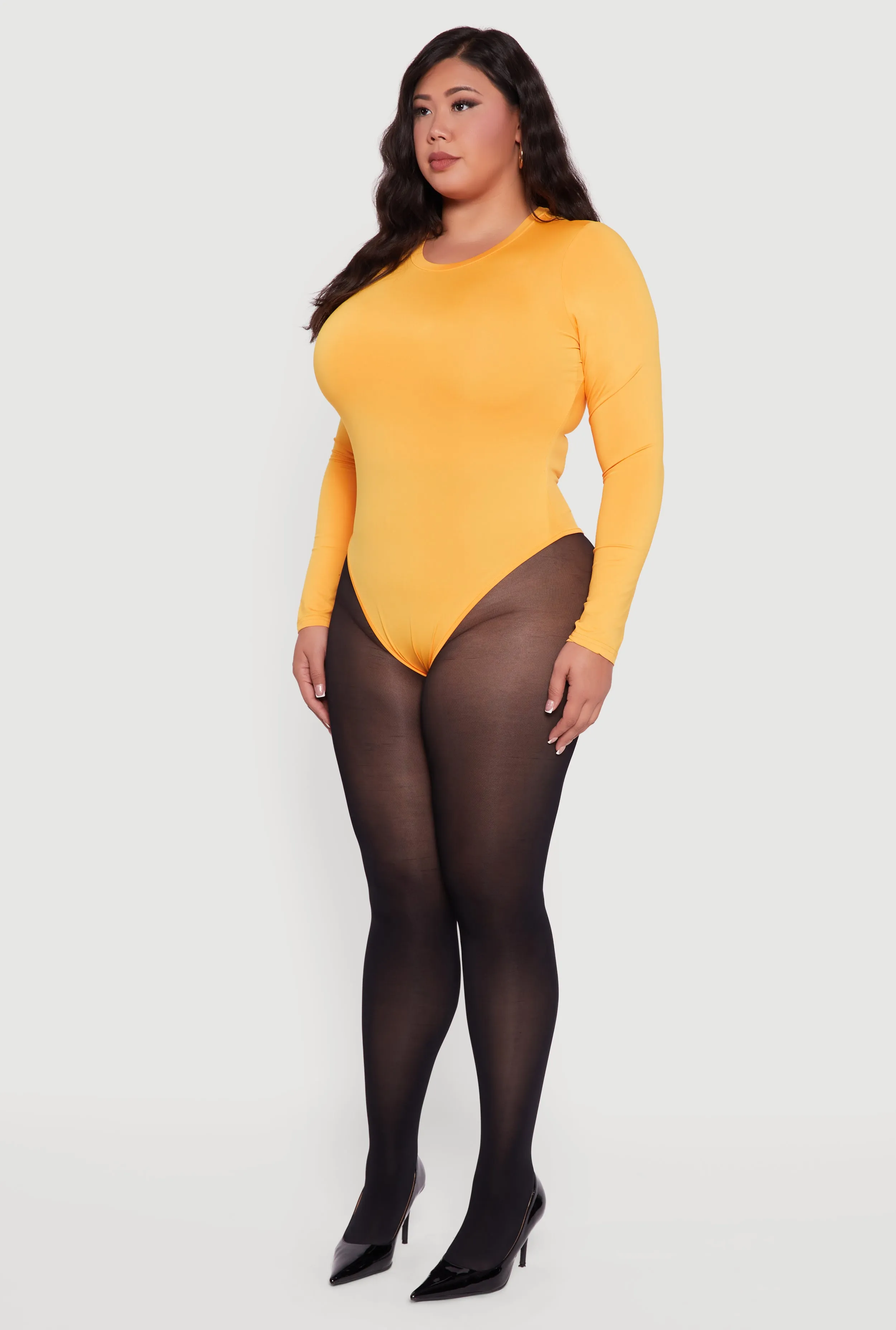 Plus Size Long Sleeve Crew Neck Bodysuit sold by Rainbow product image thumbnail 5