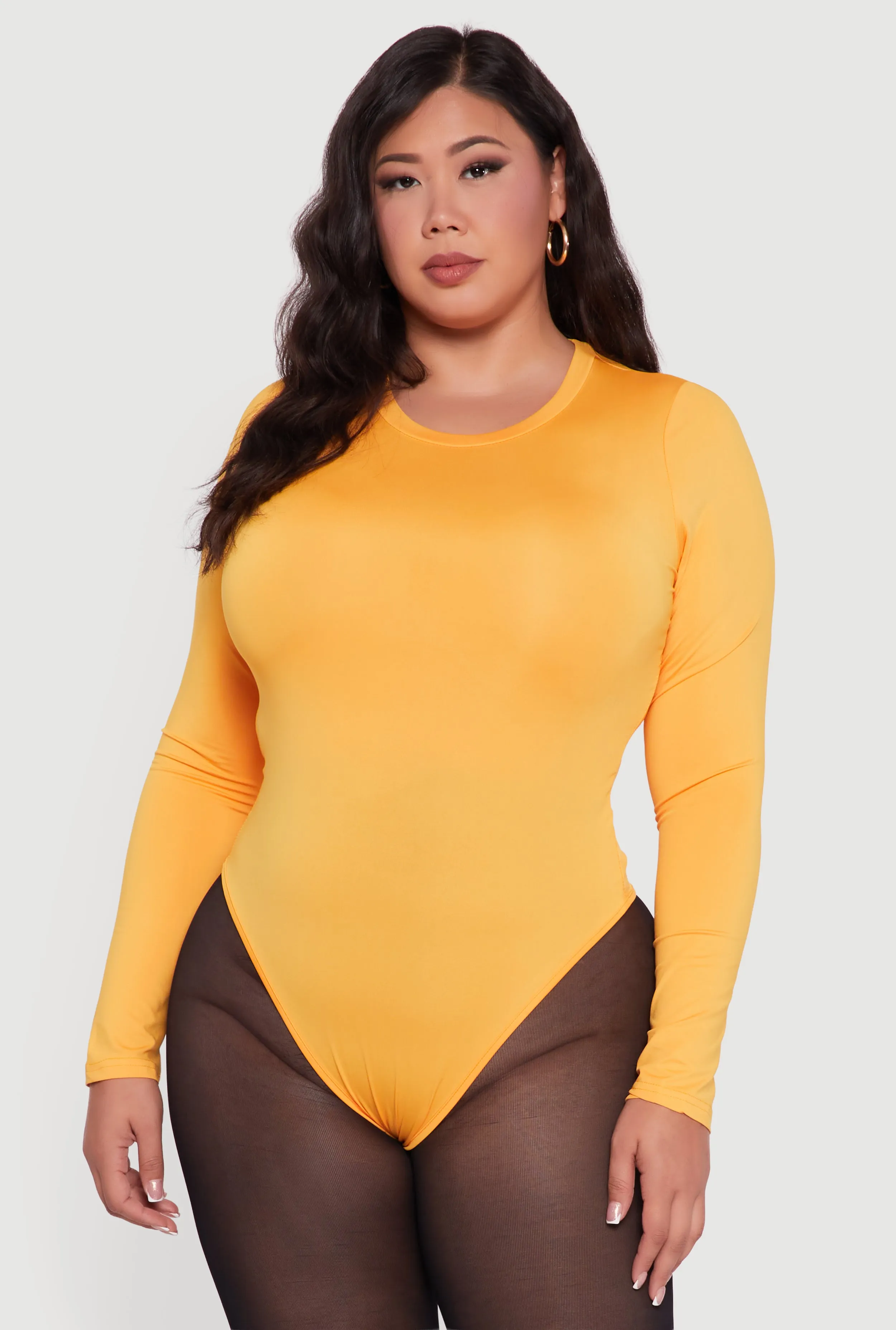 Plus Size Long Sleeve Crew Neck Bodysuit sold by Rainbow product image thumbnail 2