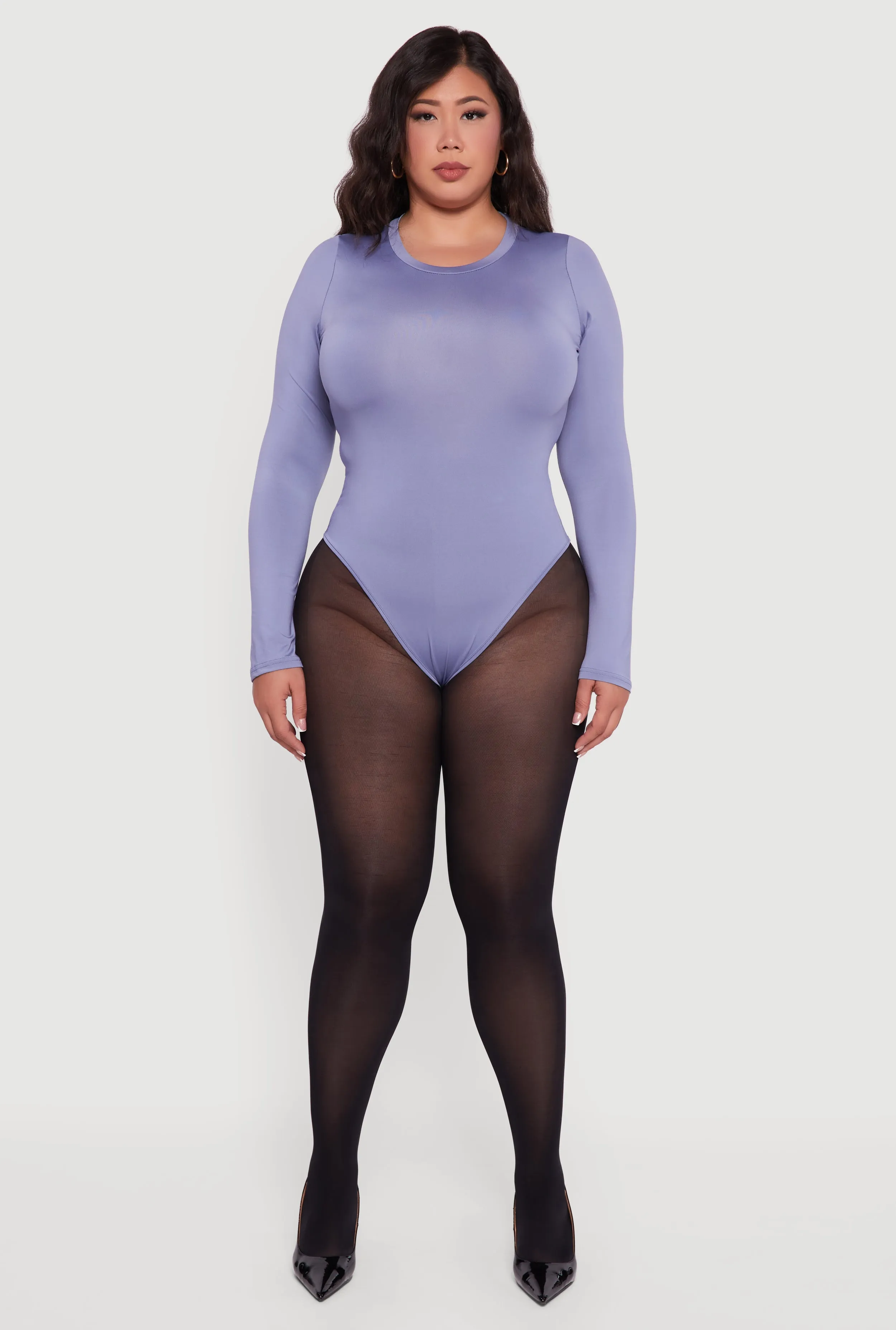 Plus Size Long Sleeve Crew Neck Bodysuit sold by Rainbow product image thumbnail 3