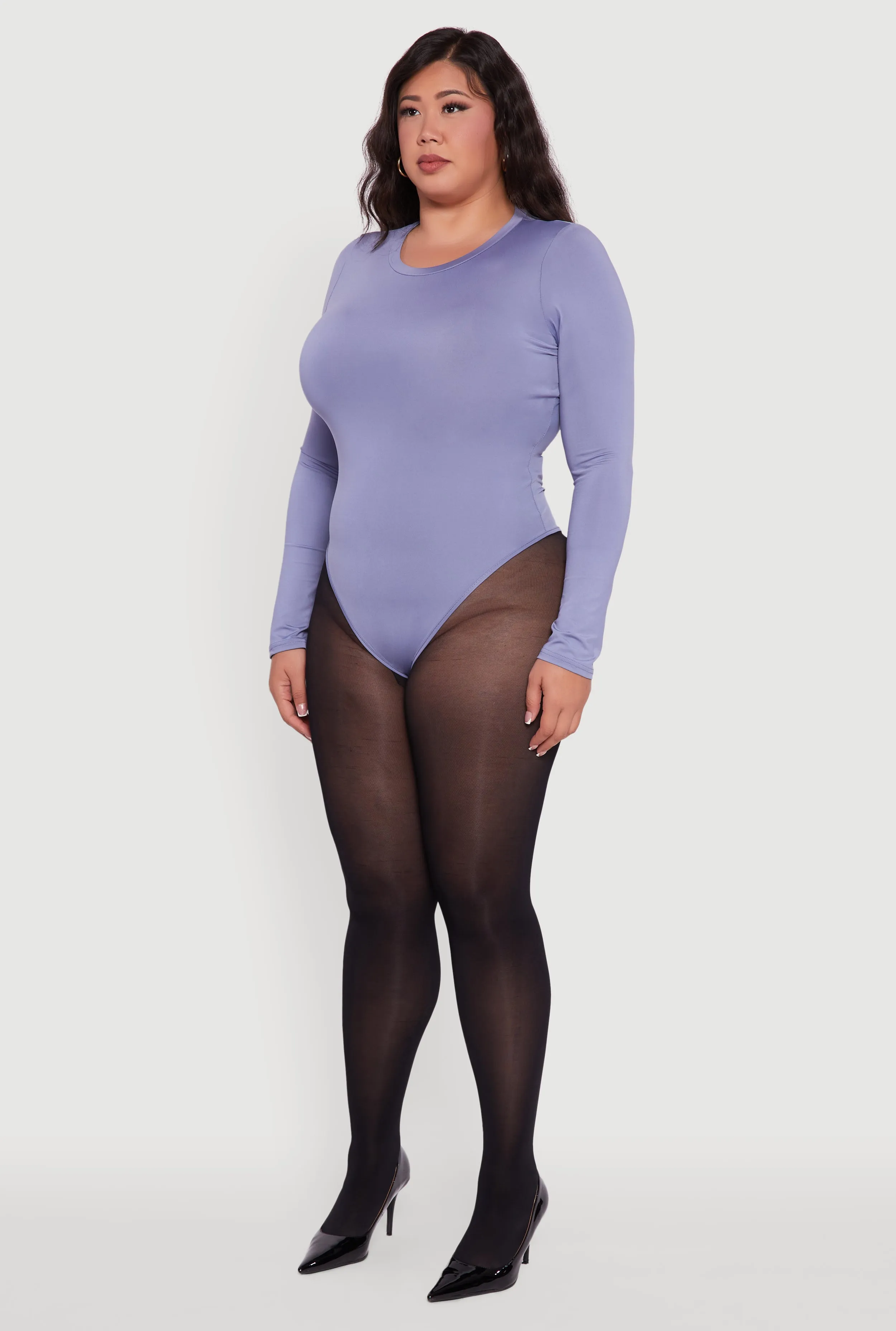 Plus Size Long Sleeve Crew Neck Bodysuit sold by Rainbow product image thumbnail 5