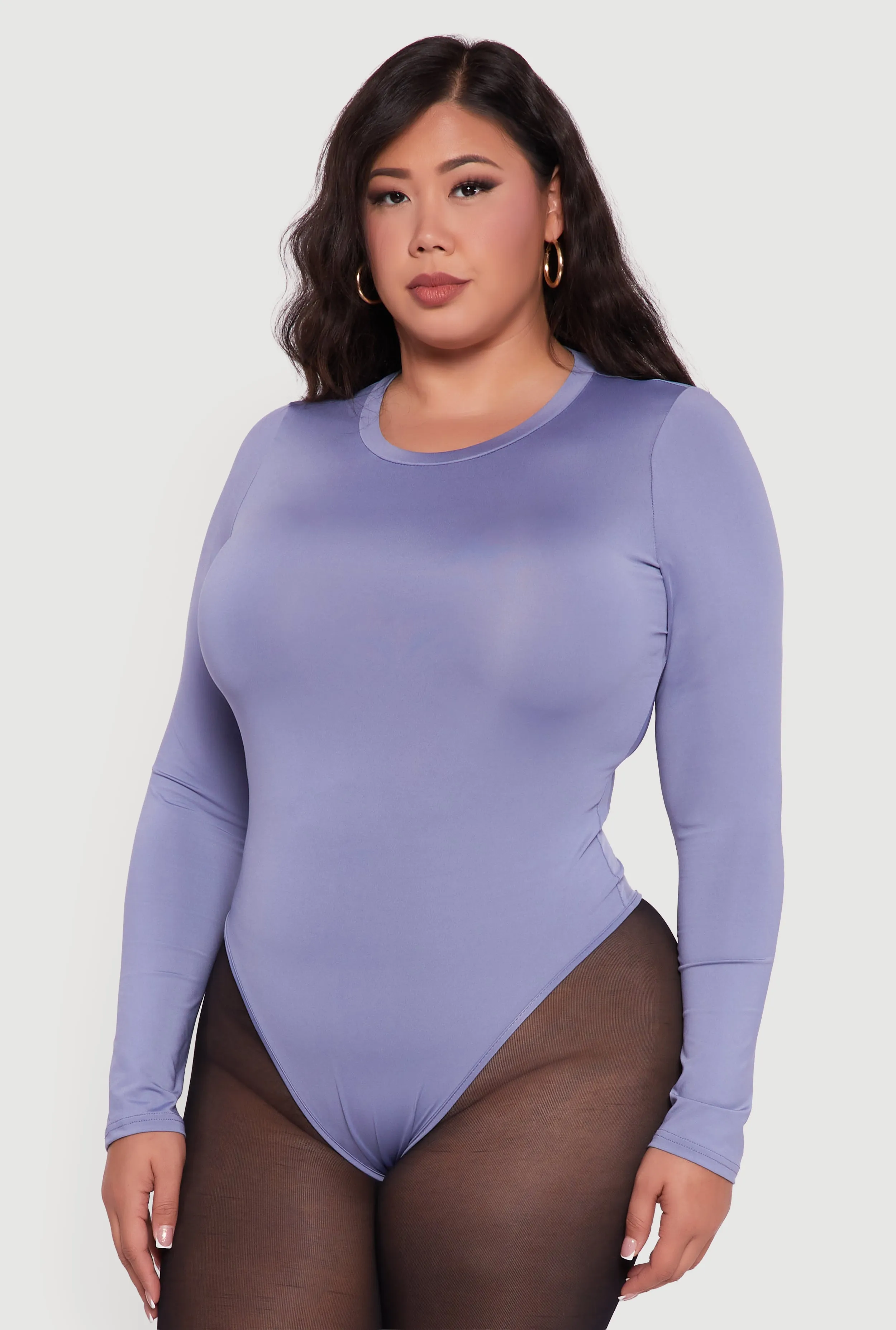 Plus Size Long Sleeve Crew Neck Bodysuit sold by Rainbow product image thumbnail 2