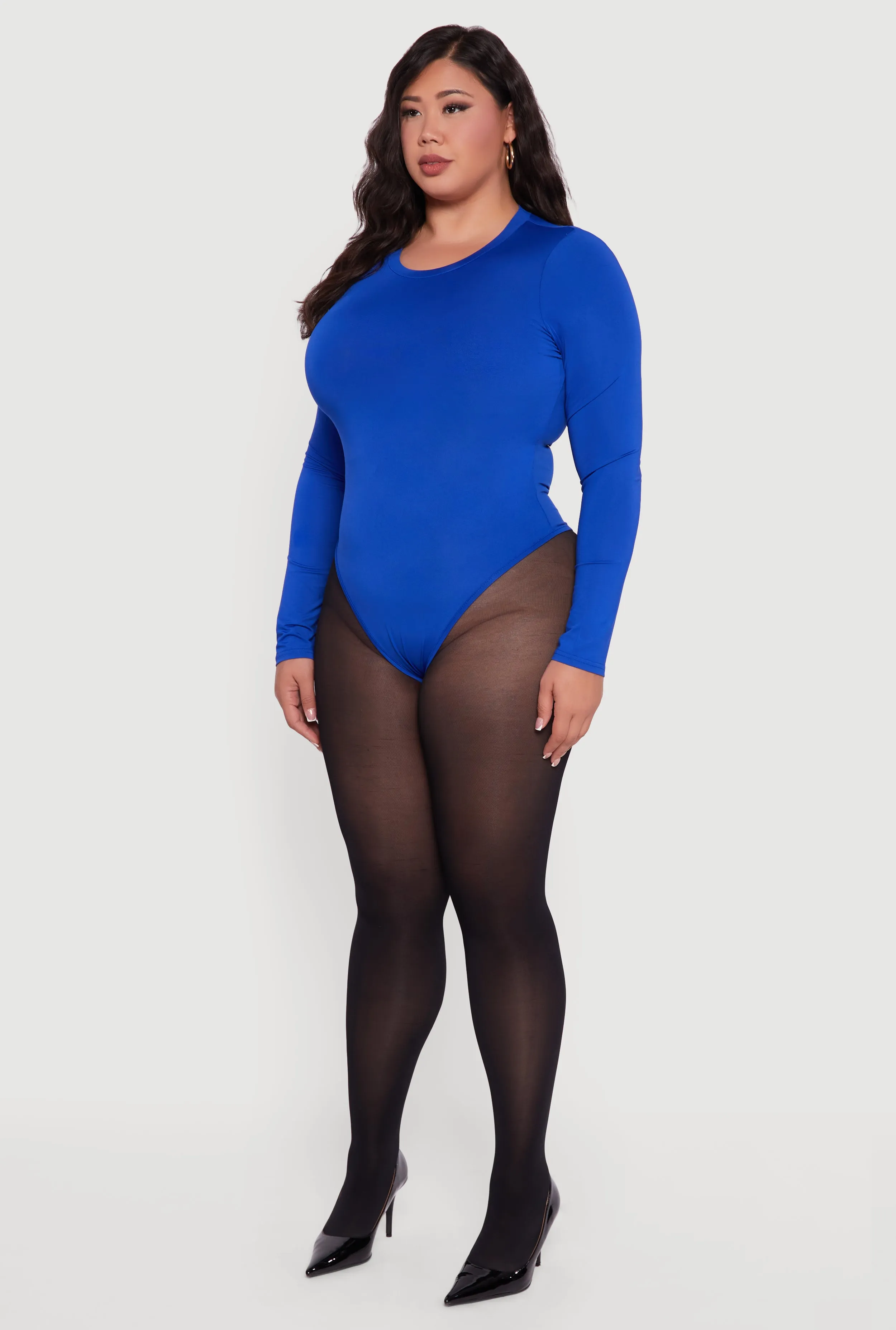 Plus Size Long Sleeve Crew Neck Bodysuit sold by Rainbow product image thumbnail 5