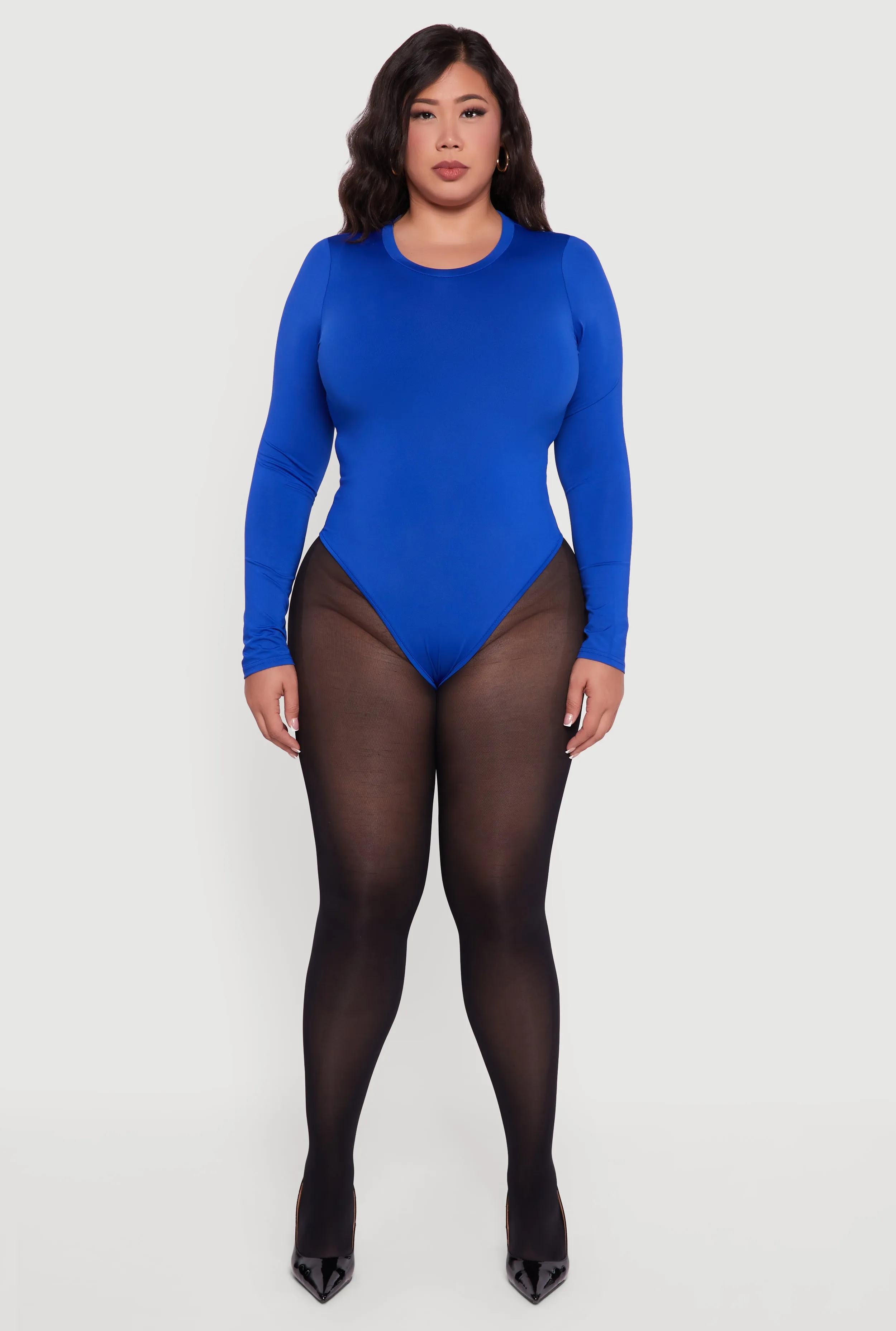 Plus Size Long Sleeve Crew Neck Bodysuit sold by Rainbow product image thumbnail 3