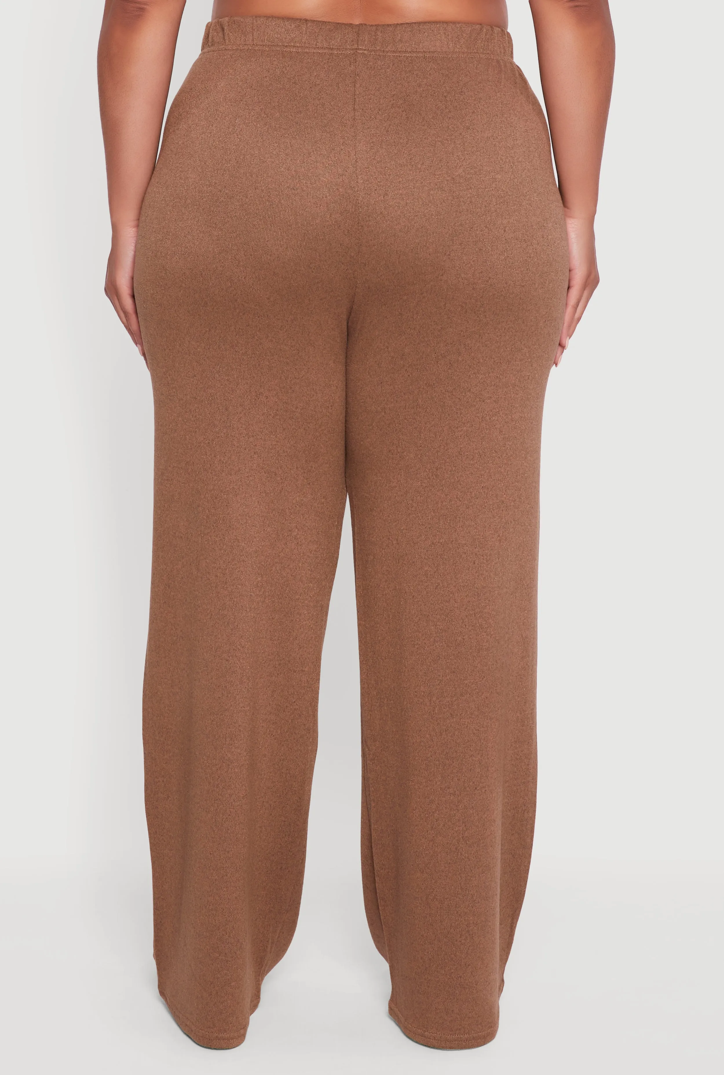 Plus Size Marled Brushed Knit Wide Leg Pants sold by Rainbow product image thumbnail 5