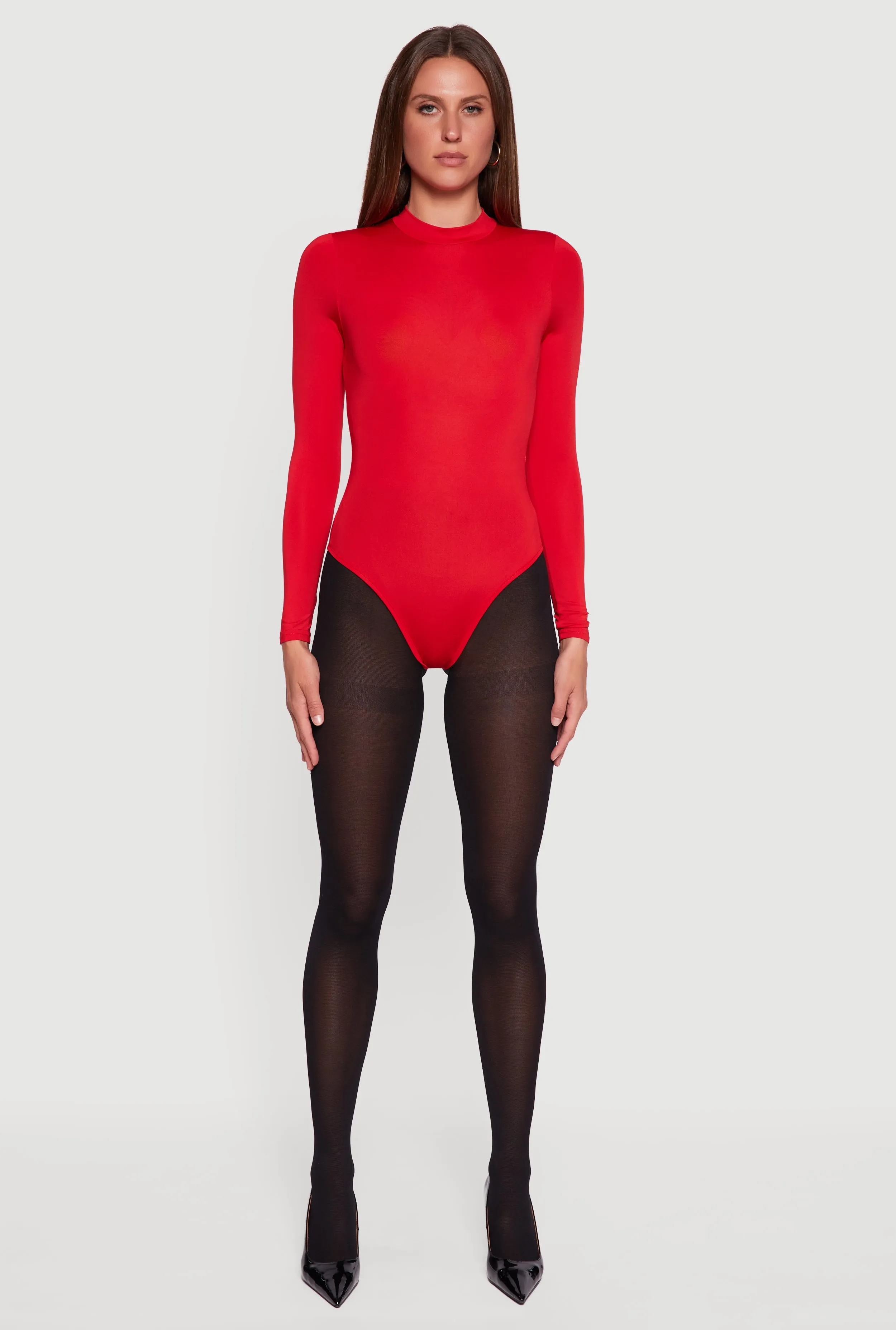 Long Sleeve Mock Neck Bodysuit sold by Rainbow product image thumbnail 3