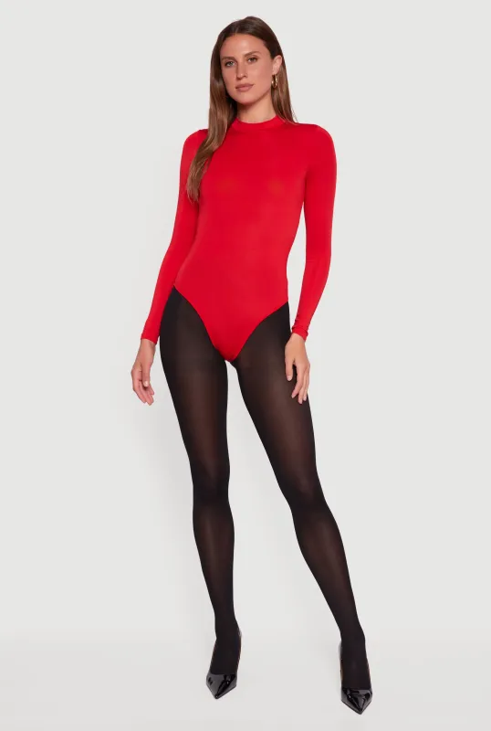 Long Sleeve Mock Neck Bodysuit sold by Rainbow