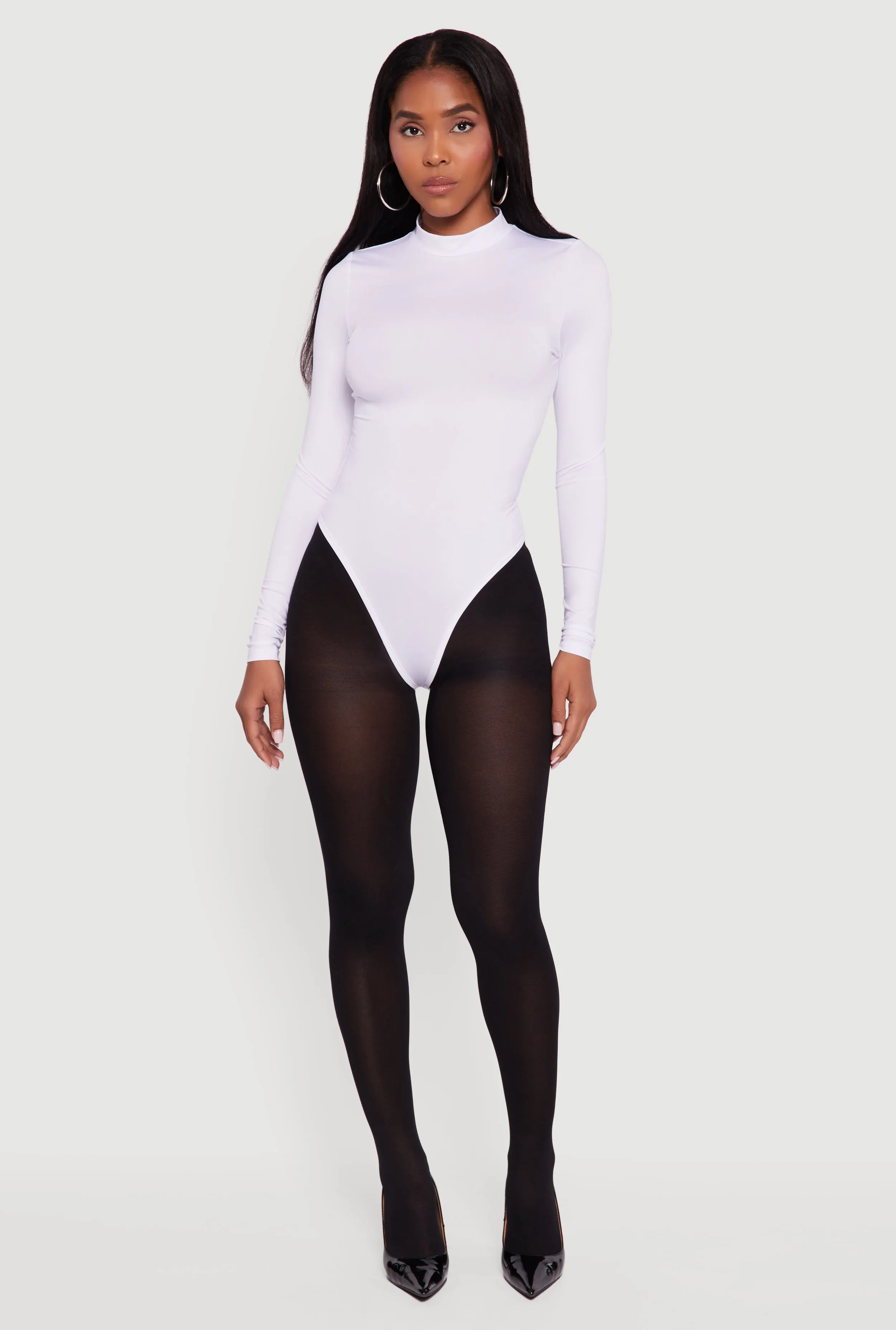 Long Sleeve Mock Neck Bodysuit sold by Rainbow product image thumbnail 4