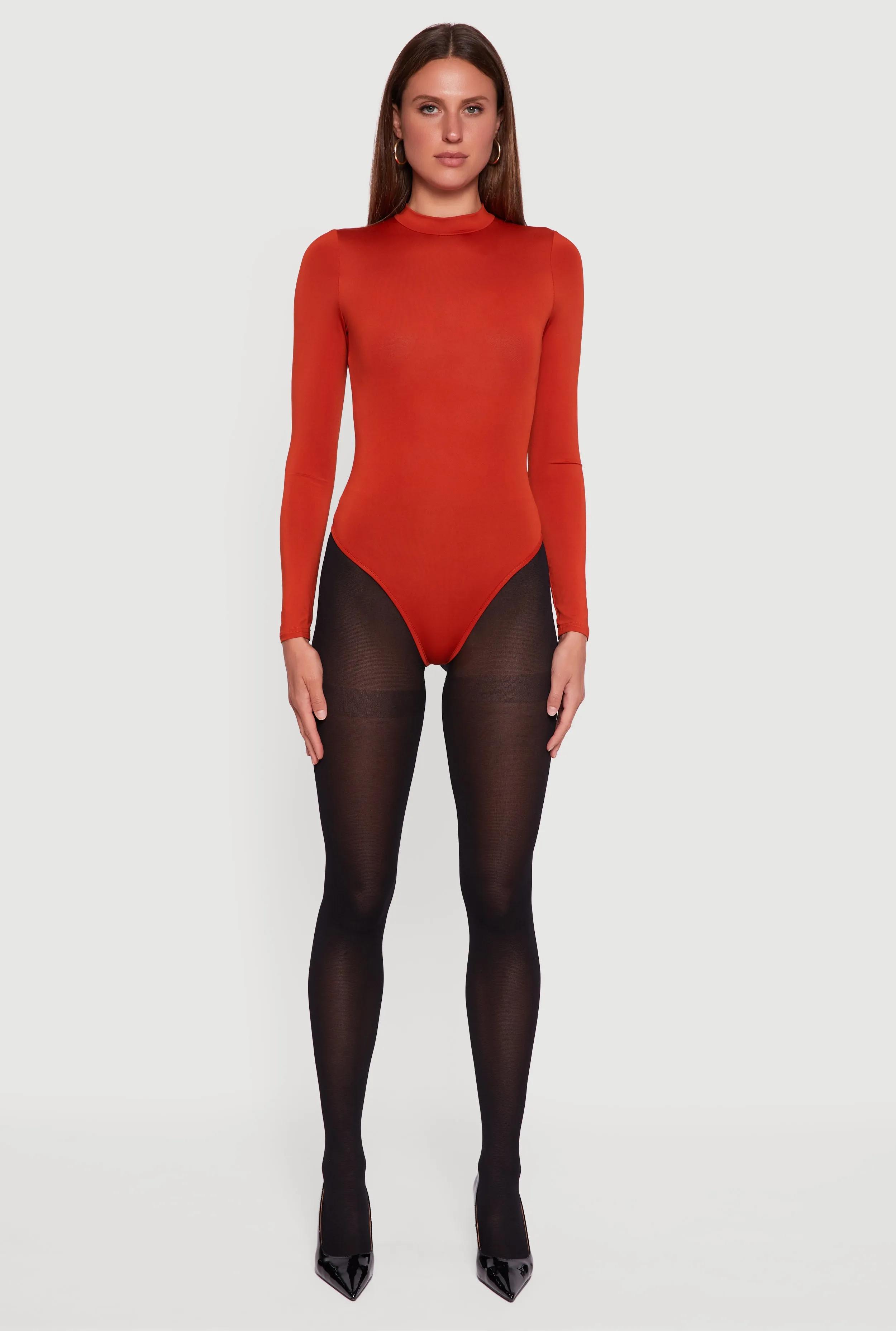 Long Sleeve Mock Neck Bodysuit sold by Rainbow product image thumbnail 3