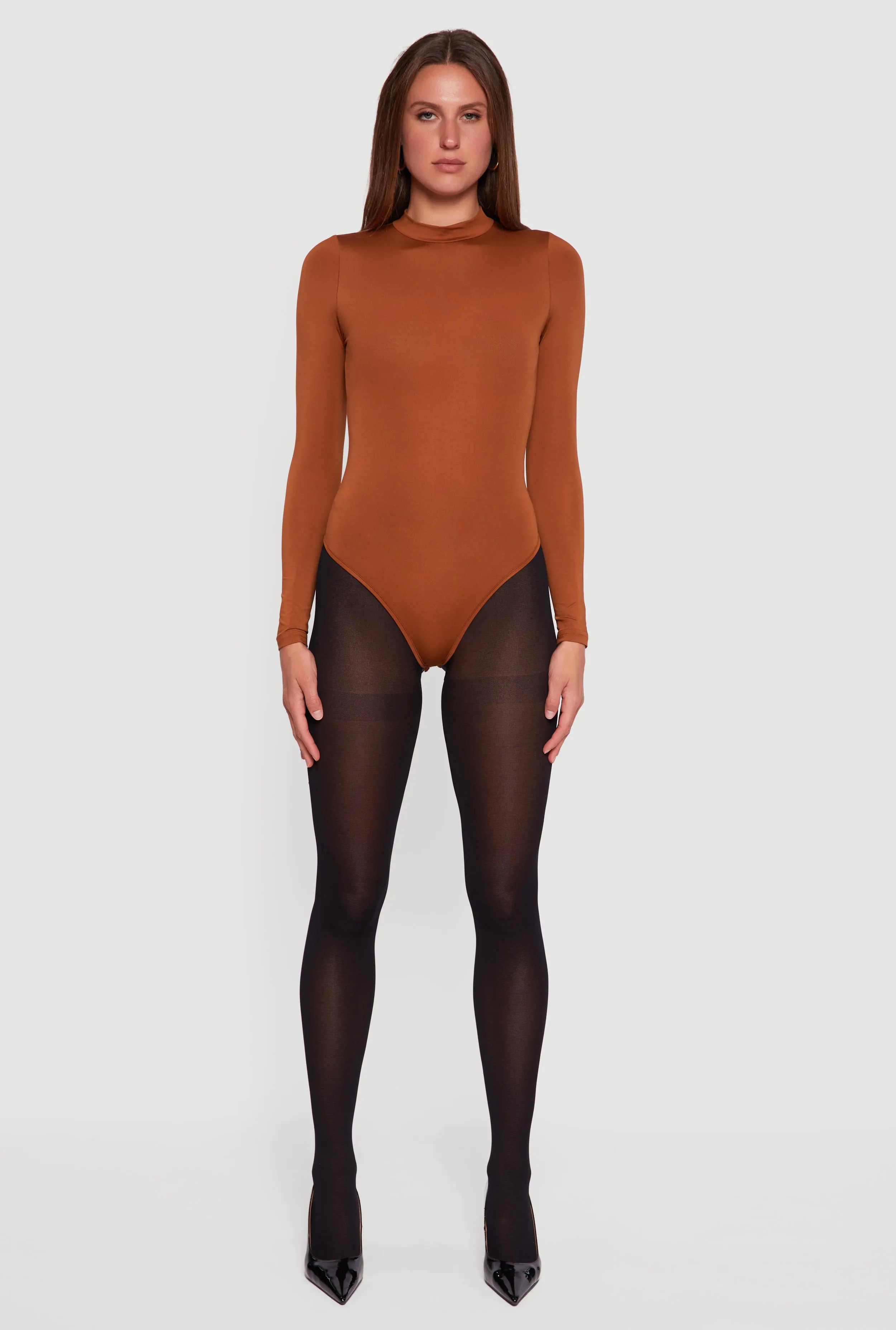 Long Sleeve Mock Neck Bodysuit sold by Rainbow product image thumbnail 3