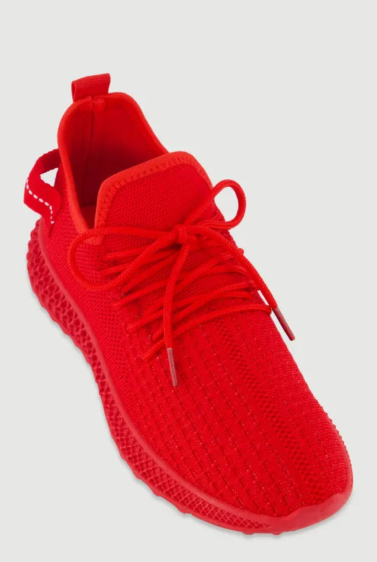 Textured Knit Lace Up Slip On Round Toe Sneakers sold by Rainbow