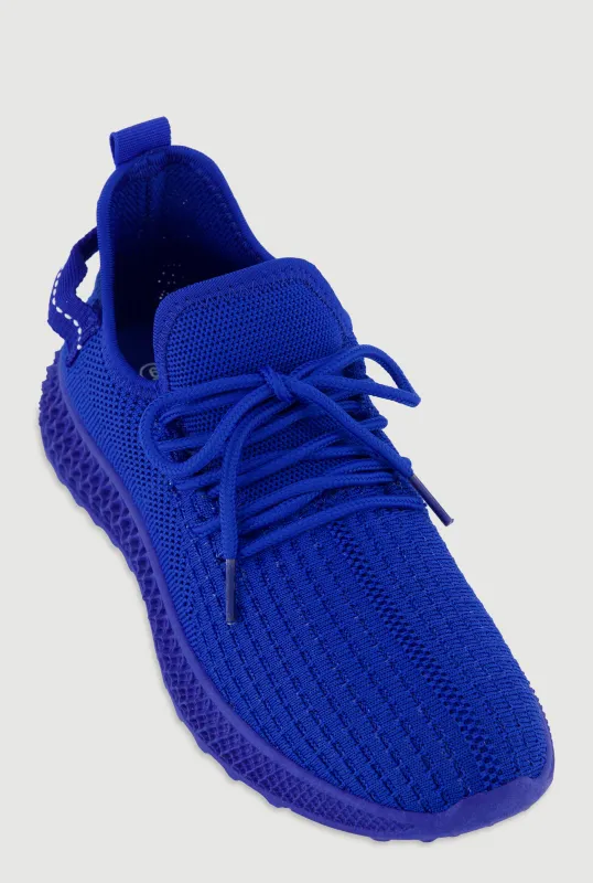 Textured Knit Lace Up Slip On Round Toe Sneakers sold by Rainbow