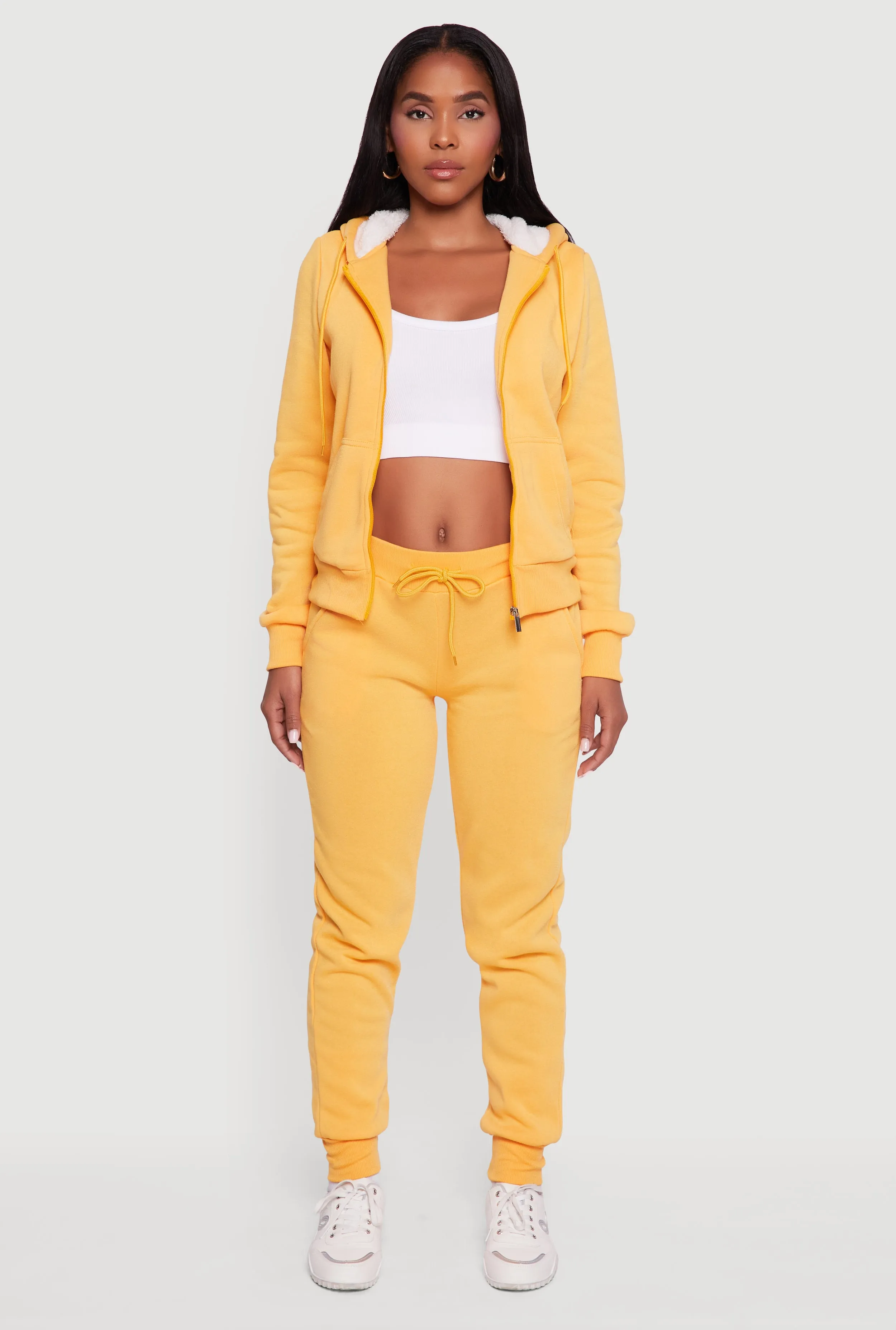 Cozy Sherpa Lined Hooded Zip Front Sweatshirt sold by Rainbow product image thumbnail 3