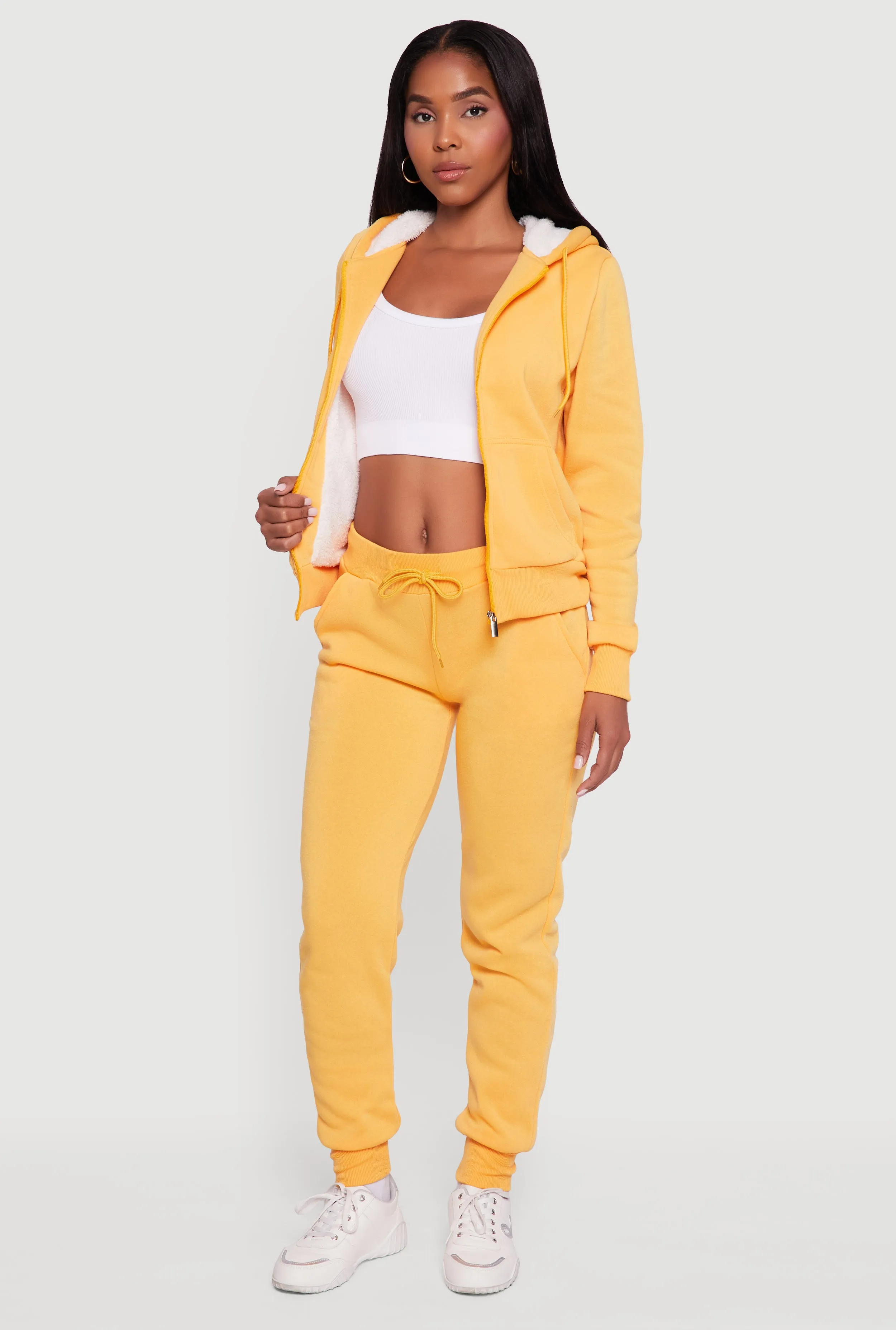 Cozy Sherpa Lined Hooded Zip Front Sweatshirt sold by Rainbow product image thumbnail 2