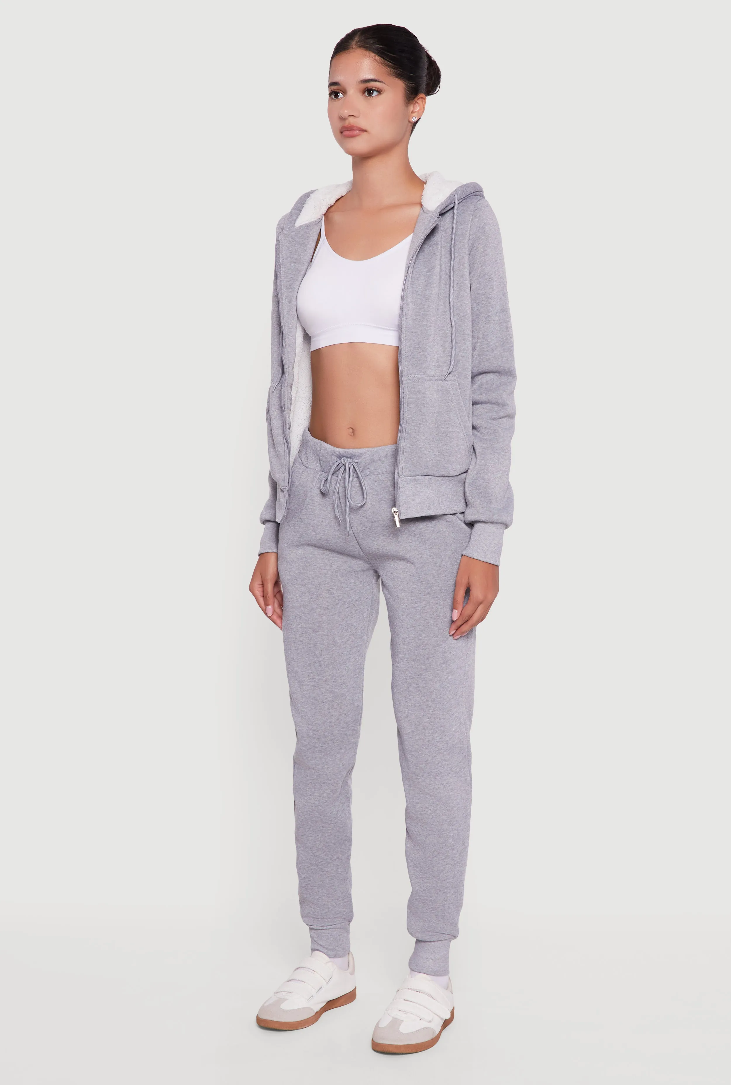 Cozy Sherpa Lined Hooded Zip Front Sweatshirt sold by Rainbow product image thumbnail 5