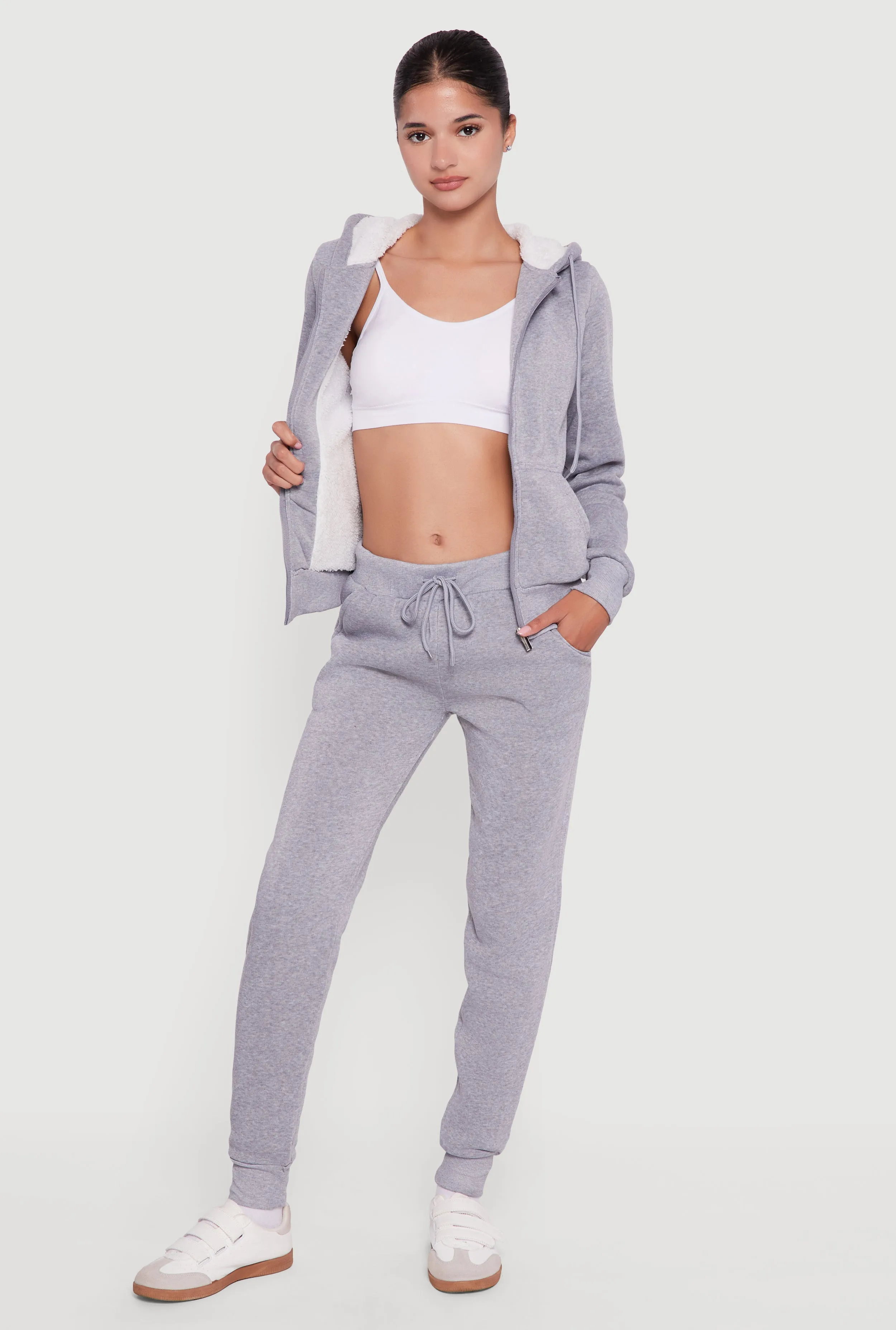 Cozy Sherpa Lined Hooded Zip Front Sweatshirt sold by Rainbow product image thumbnail 2