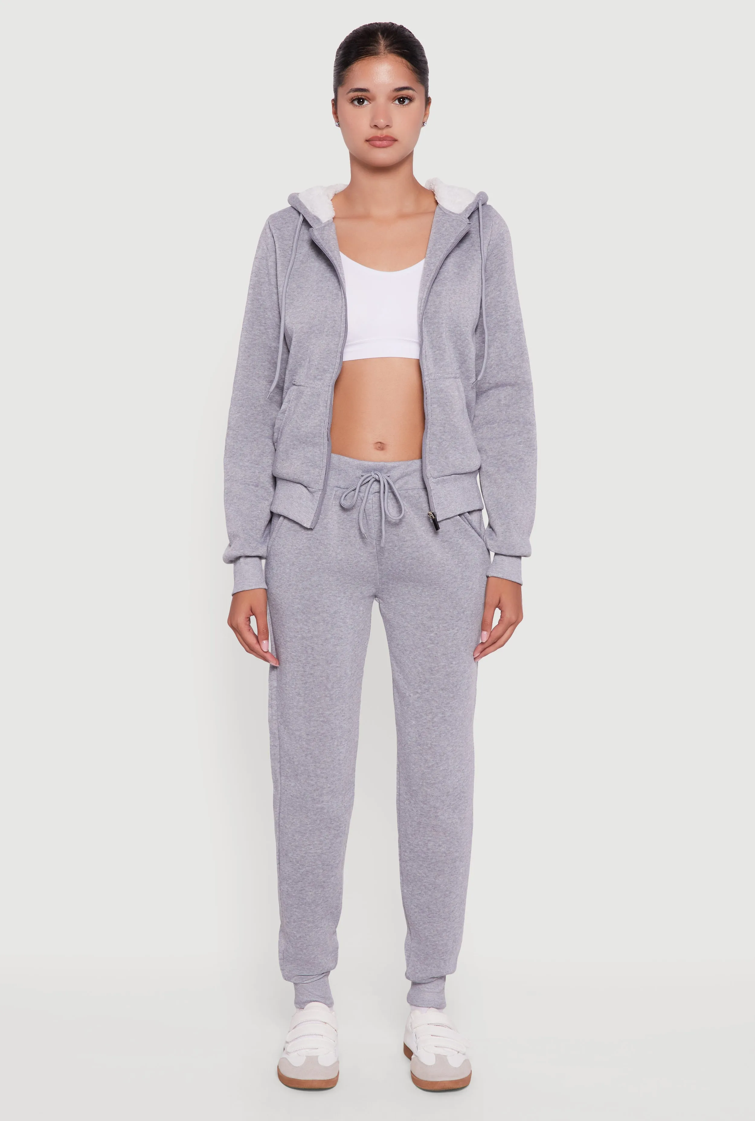 Cozy Sherpa Lined Hooded Zip Front Sweatshirt sold by Rainbow product image thumbnail 3